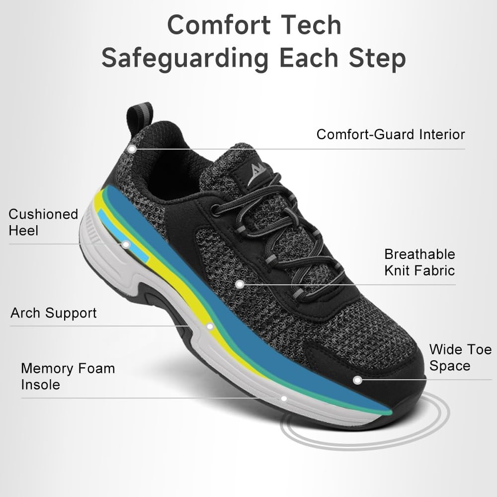 Men’s Orthopedic Slip On Walking Shoes Arch Support for Plantar Fasciitis Non…