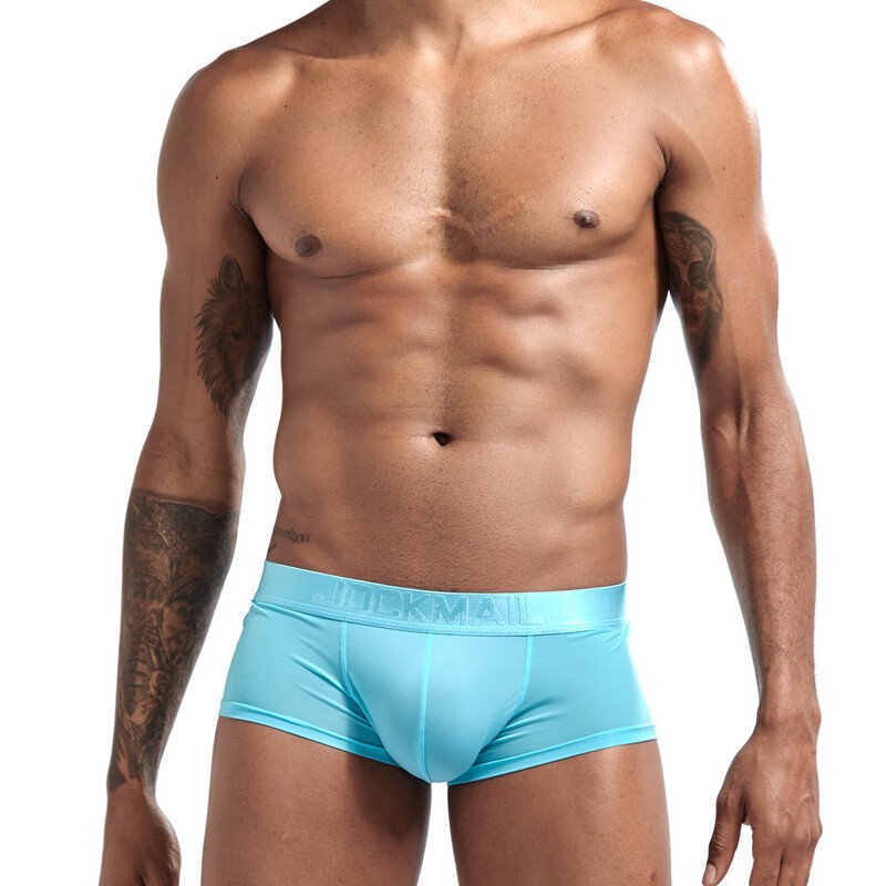 JOCKMAIL Men’s Sexy Silky Enhancing Pouch Boxer Underwear Low Waist Trunk Shorts