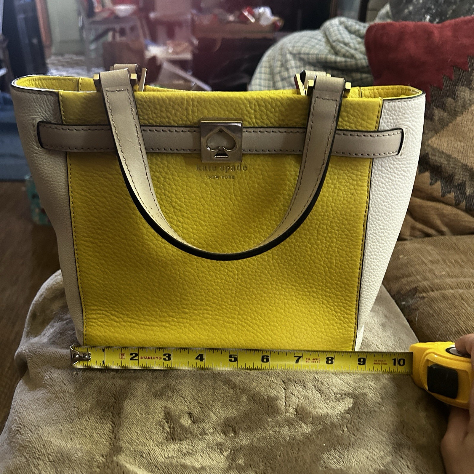 Kate Spade Yellow/Beige Leather Handbag