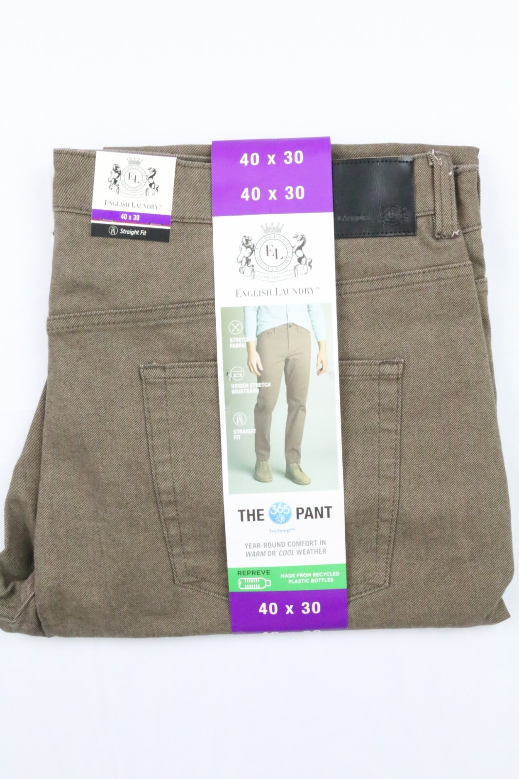 English Laundry Men’s 365 Pant Stretch Fabric Straight Leg W 38,40 L 29,30,32,34