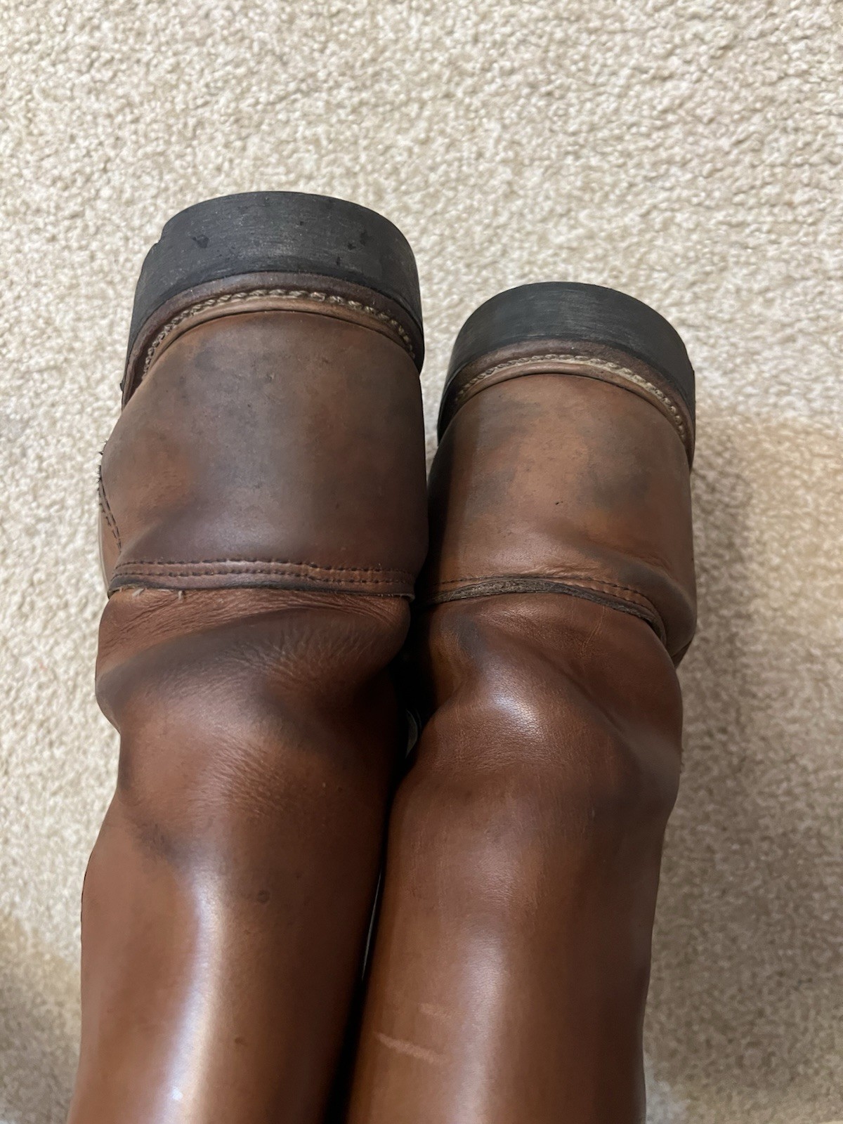 Red Wing Men 12 D Pecos Brown Leather Pull On Safety Work Boots Steel Toe