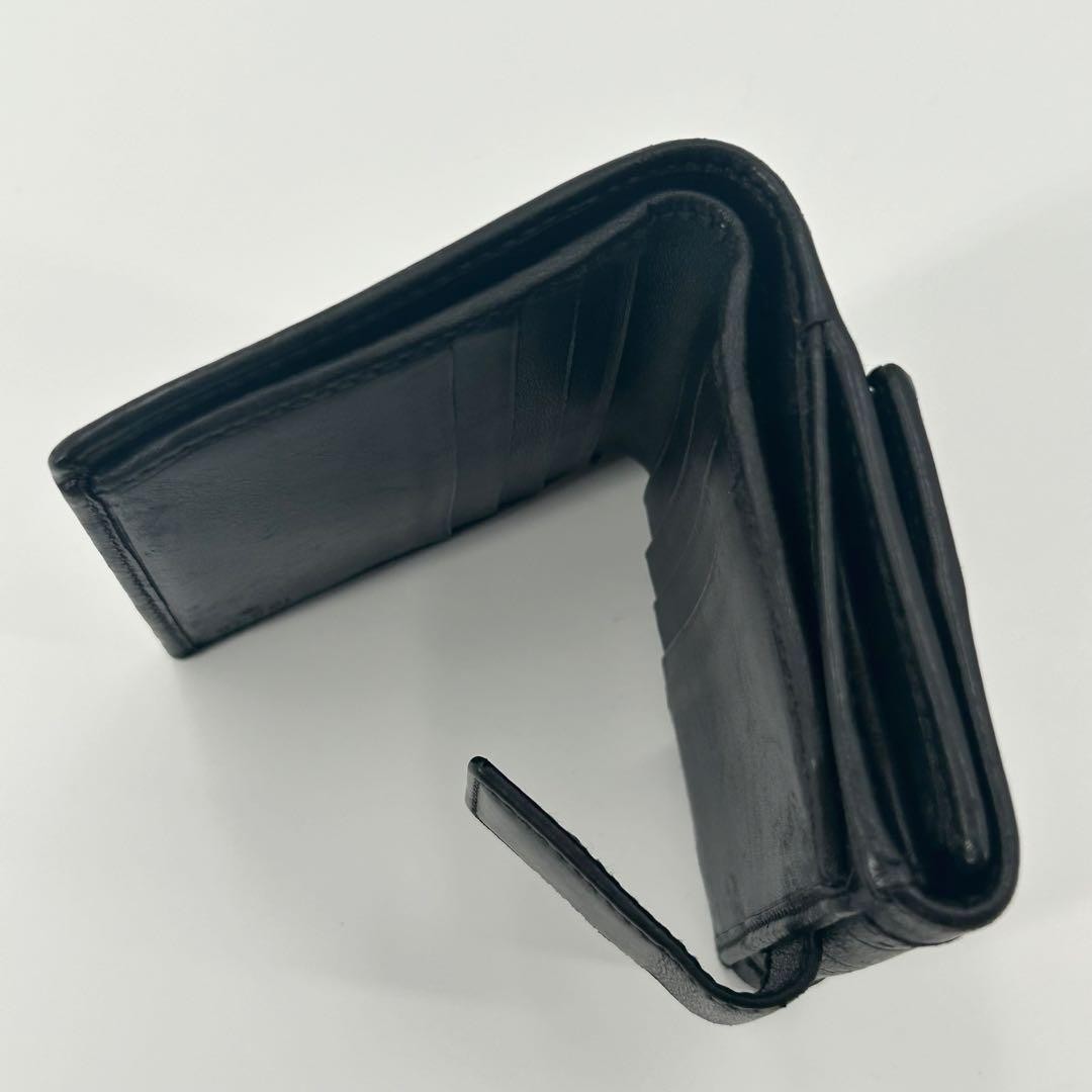 Excellent condition GUCCI Folding Wallet Horsebit Plate Shima Leather Black