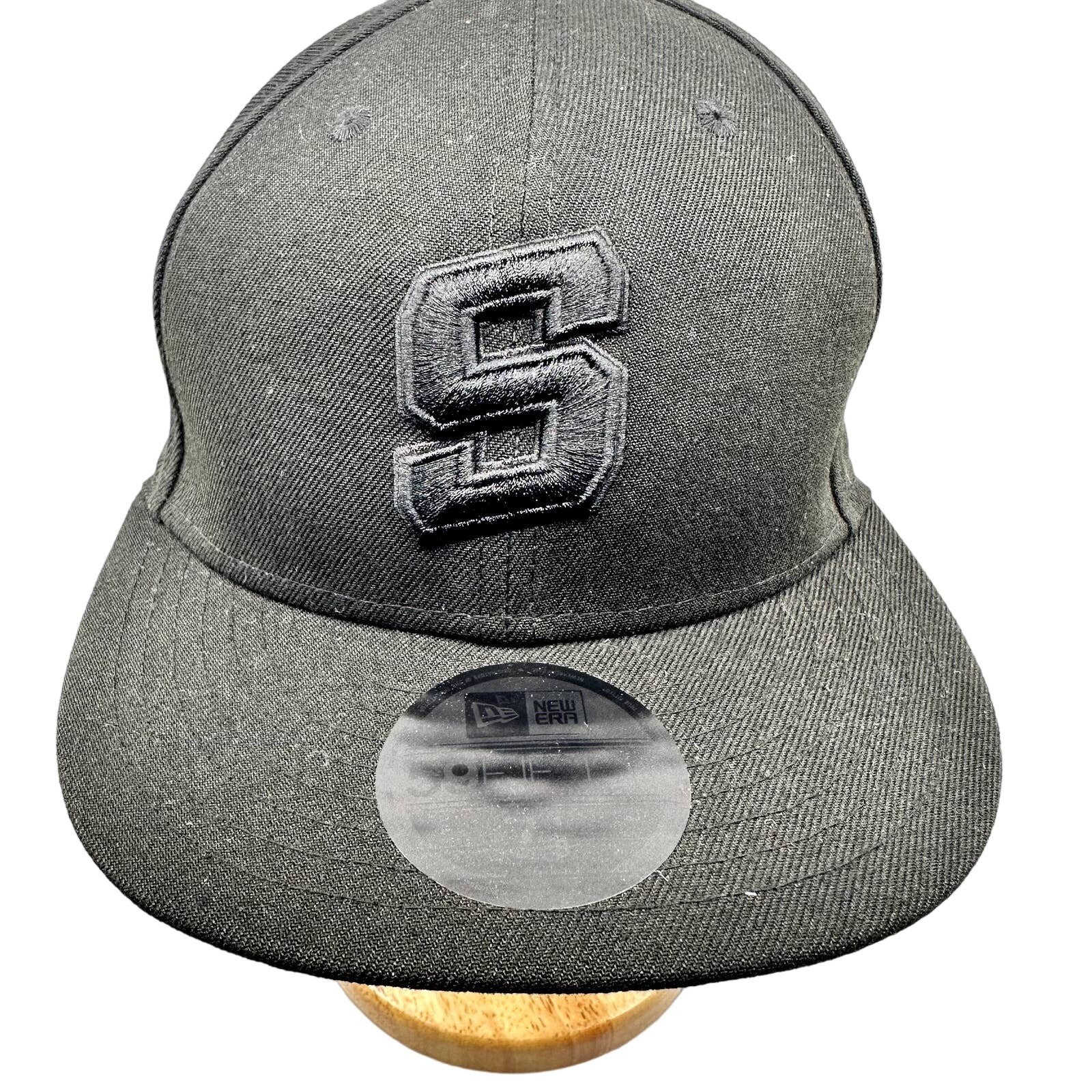 New Era Mens NBA Spurs Fitted Hat Embroidered Logo 59FIFTY Black Size 71/8
