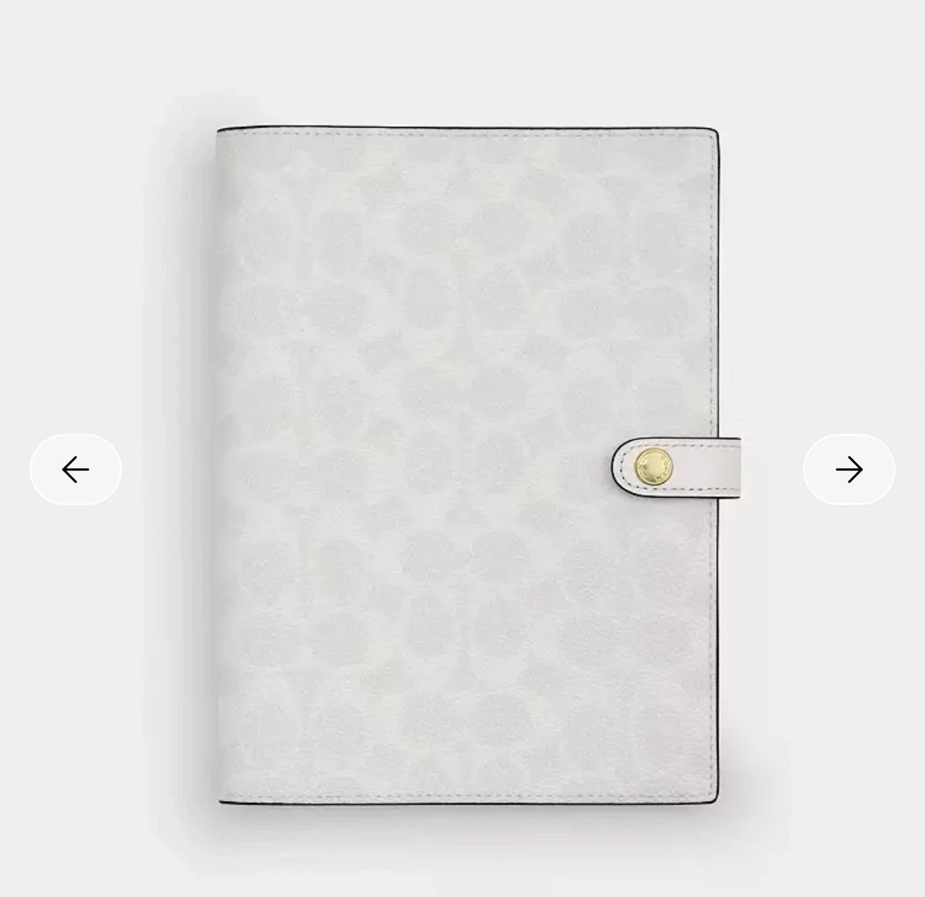 Coach Notebook – CZ198 White Chalk Signature Canvas/Smooth leather