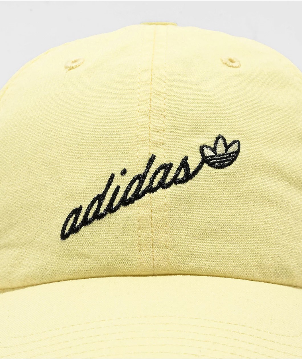 Adidas Originals Script Embroidery Strap-back Women’s Hat Yellow Black New