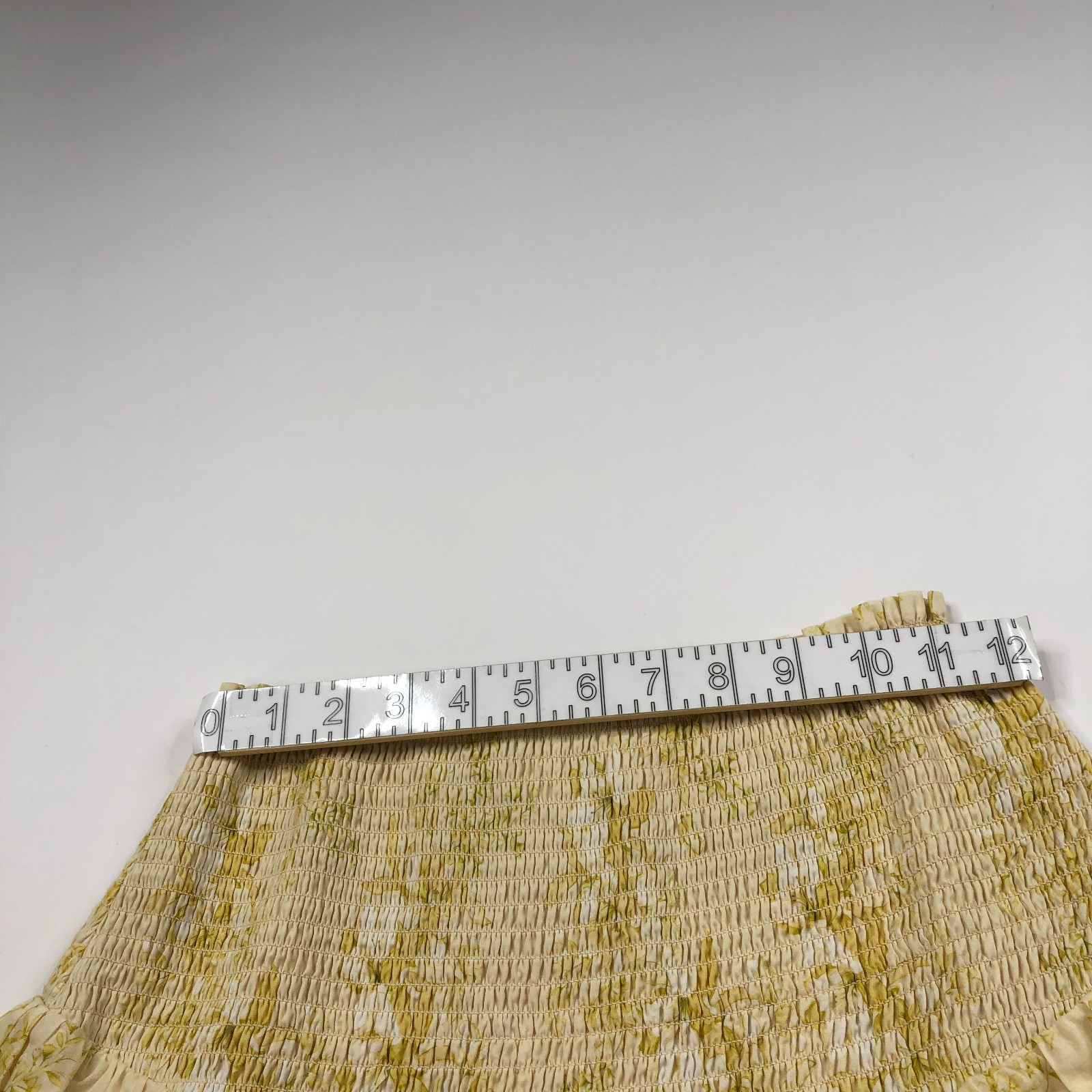 Intermix OS (Fits 22In) Pull On Tiered Mini Skirt All Over Print Yellow HRJ