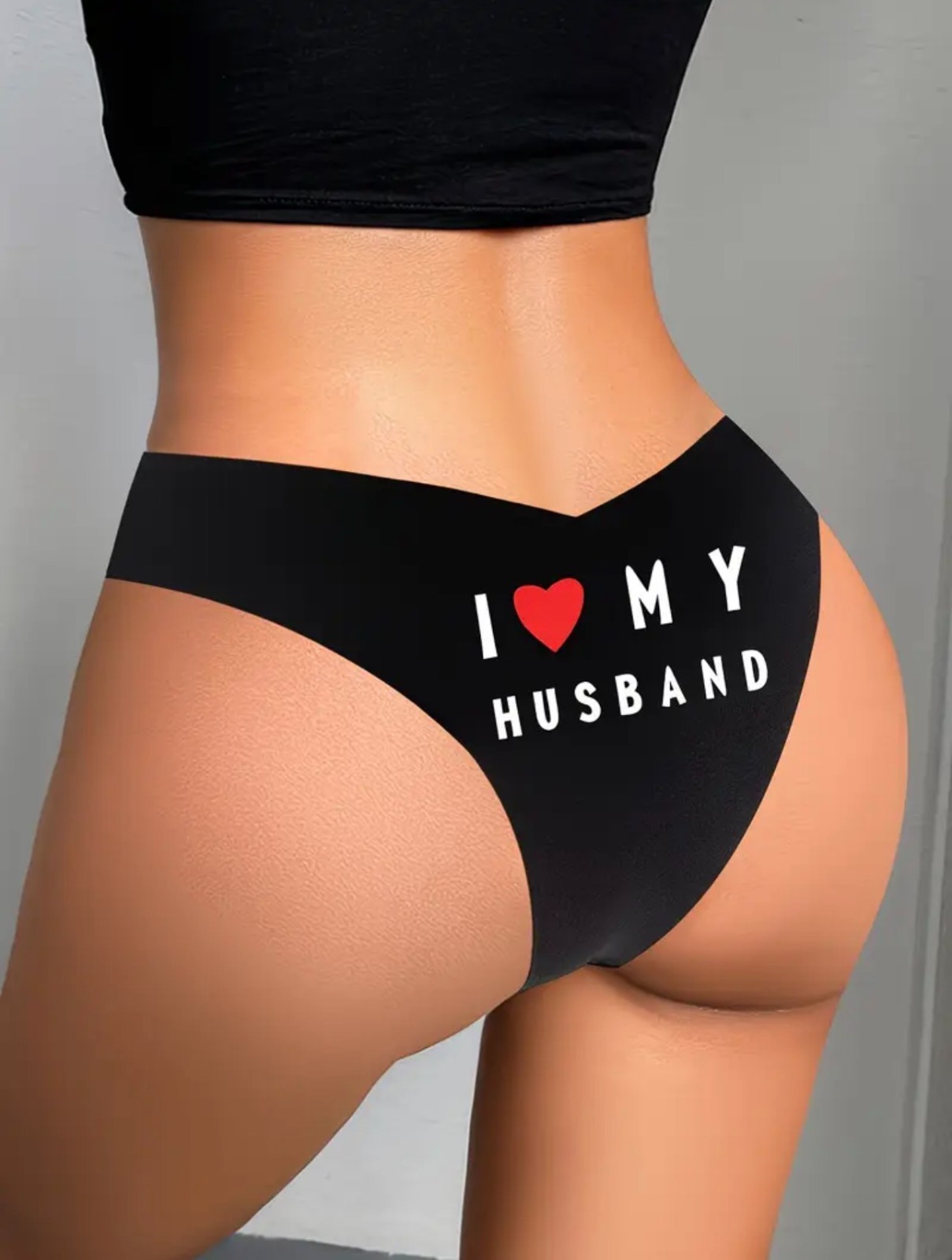 Black I Love My Husband Seamless Knickers Underwear – Sexy Triangle Thong