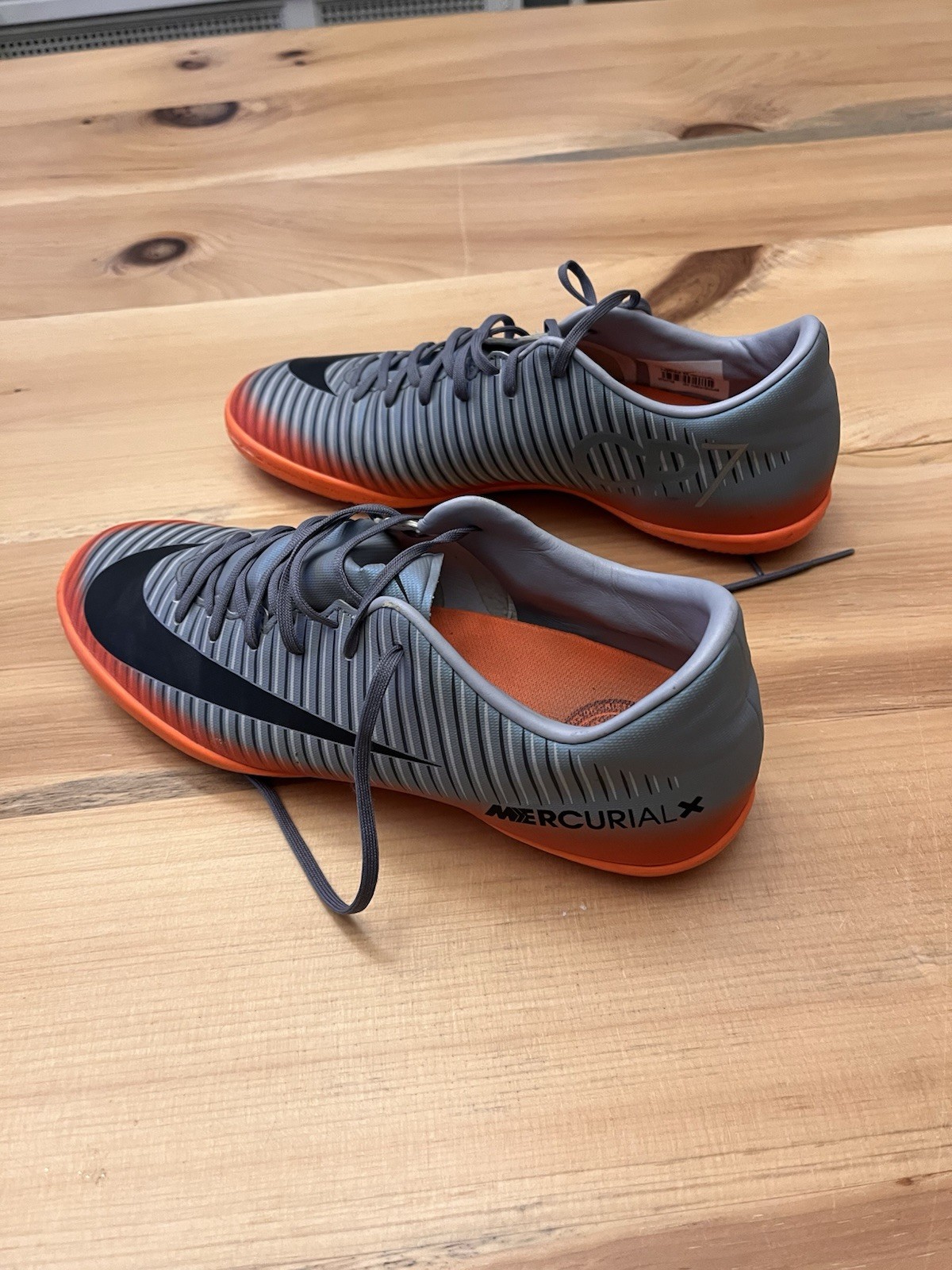 Nike MercurialX Men’s Low Top Lace-Up Soccer Sneakers Gray/Orange/Black