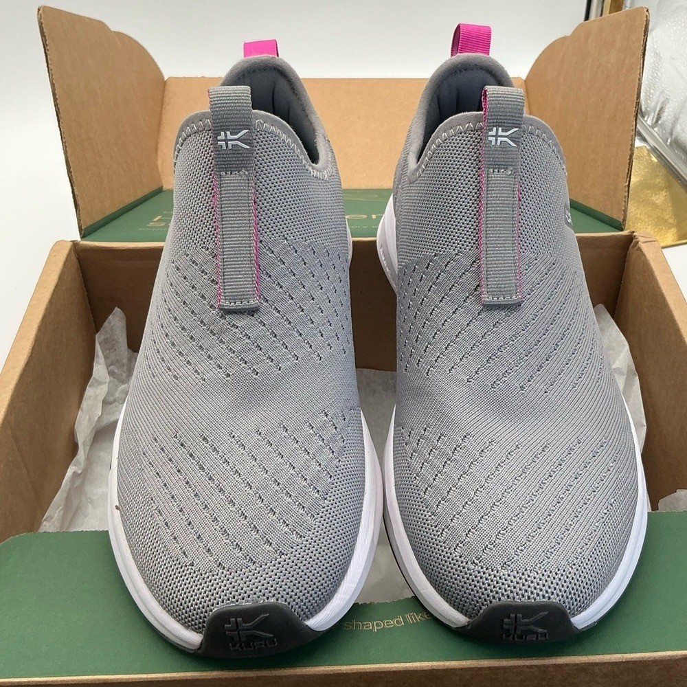 NWT KURU ATOM Slip-On Stone Gray-Berry Pink women size 9 M