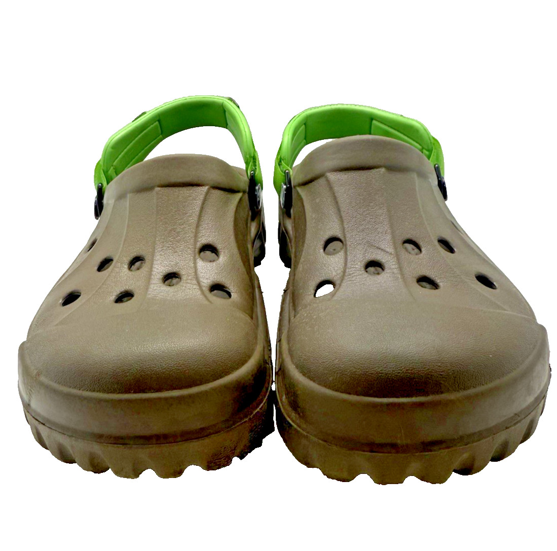Crocs Unisex Offroad Sport Clogs Brown Chocolate Green Strap Sz 8 Men 10 Women