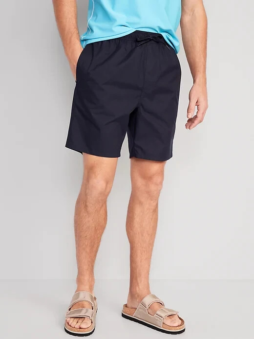 Old Navy Mens Solid Swim Trunks 8″ inseam Navy Blue Size Medium 32-34″ Waist