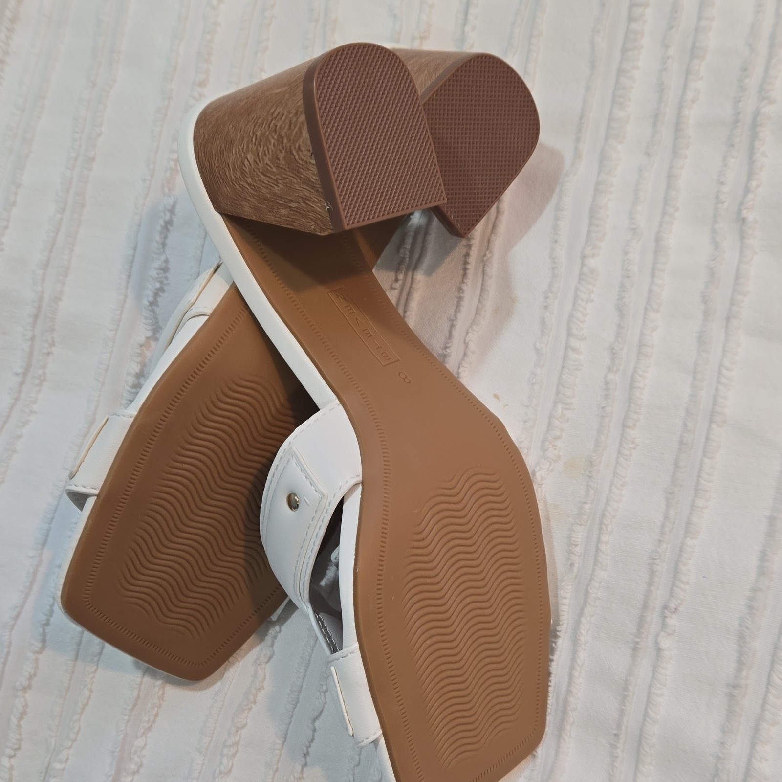 Steve Madden Steven New York White Studded Strap Slide Sandals Women’s 8