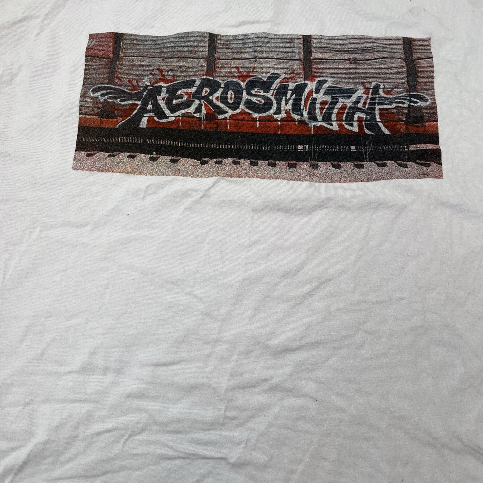Aerosmith Graphic T-Shirt Mens XL Light Purple Good Graffiti Logo Rock Band Tee