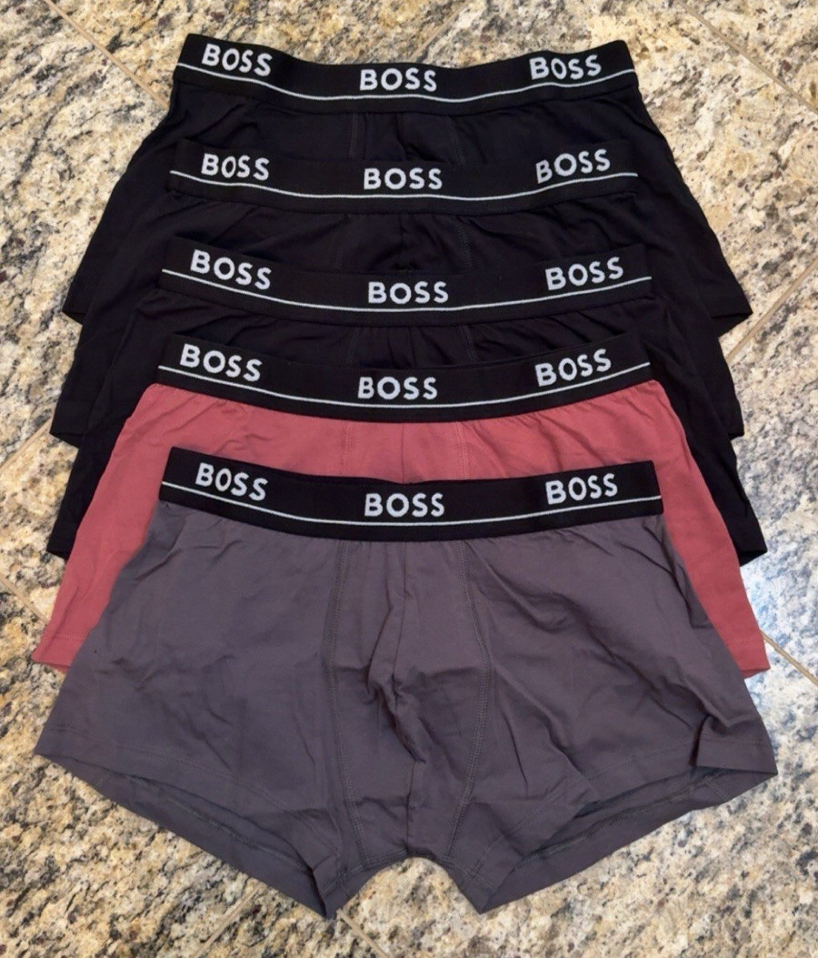 HUGO BOSS $69 Mens 5 PACK Stretch Cotton Underwear Boxer TRUNK NEW 50497030