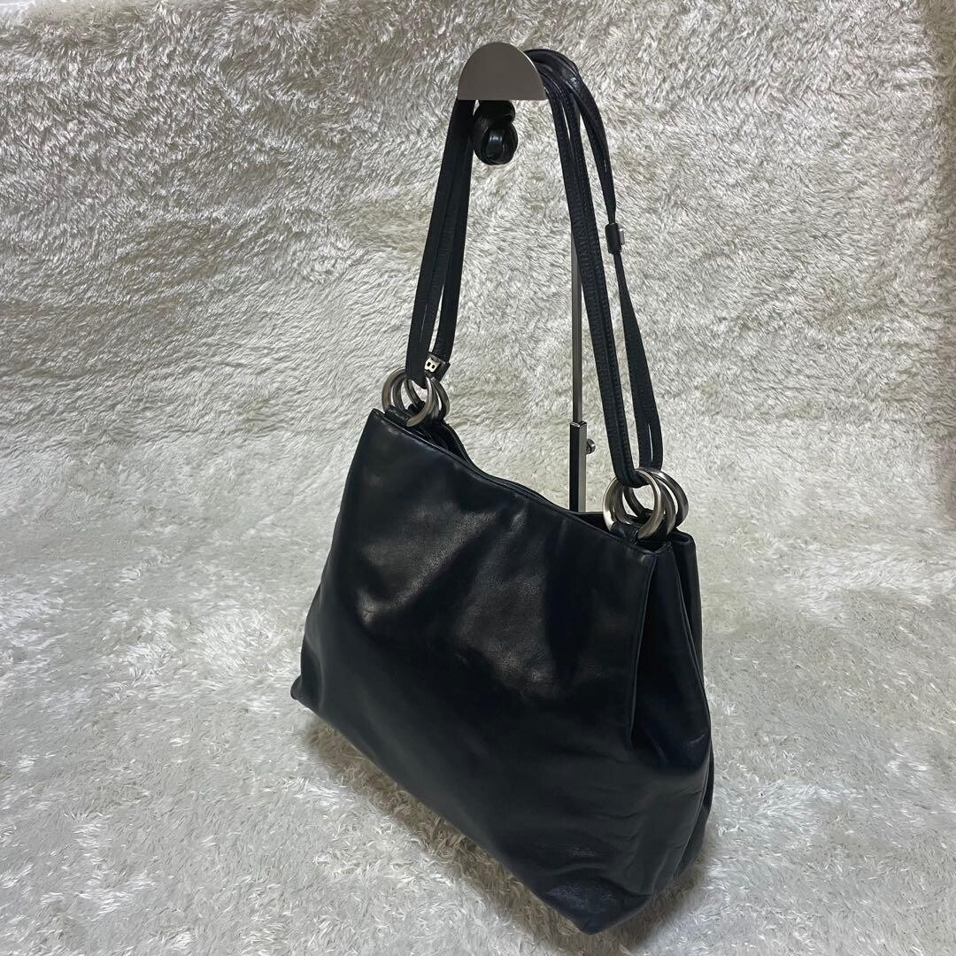 Bally Black Leather Shoulder Bag Women Large Tote Style 15.75 x 12.2 x 5.1 in