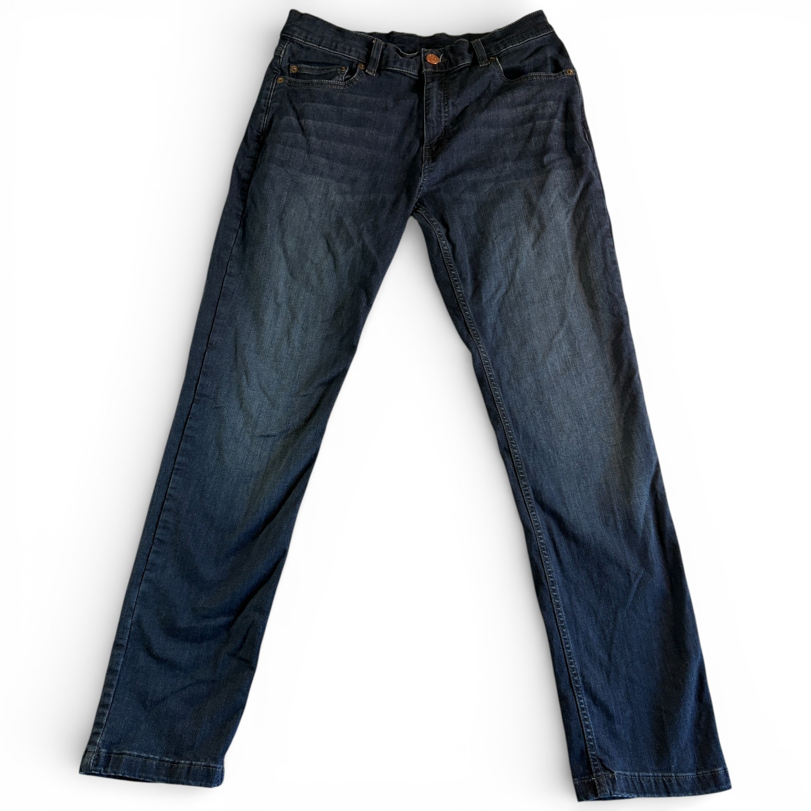 Mugsy Fultons Jeans Mens 34×32 (32×30) Blue Denim Stretch Relaxed Fit Straight