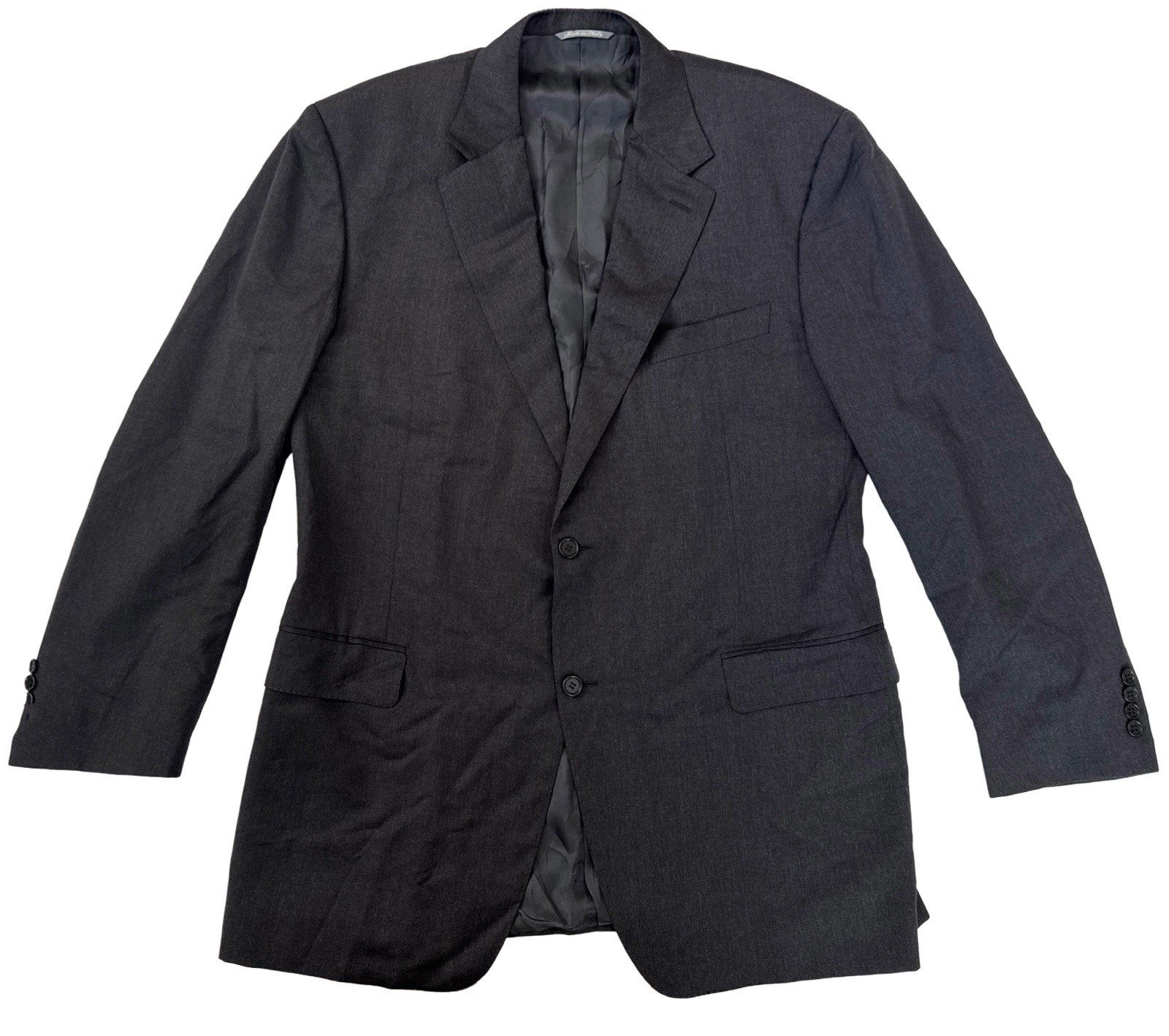 Canali Italy Sport Coat Blazer Men 50L 60EU 100% Pure Wool Jacket Charcoal