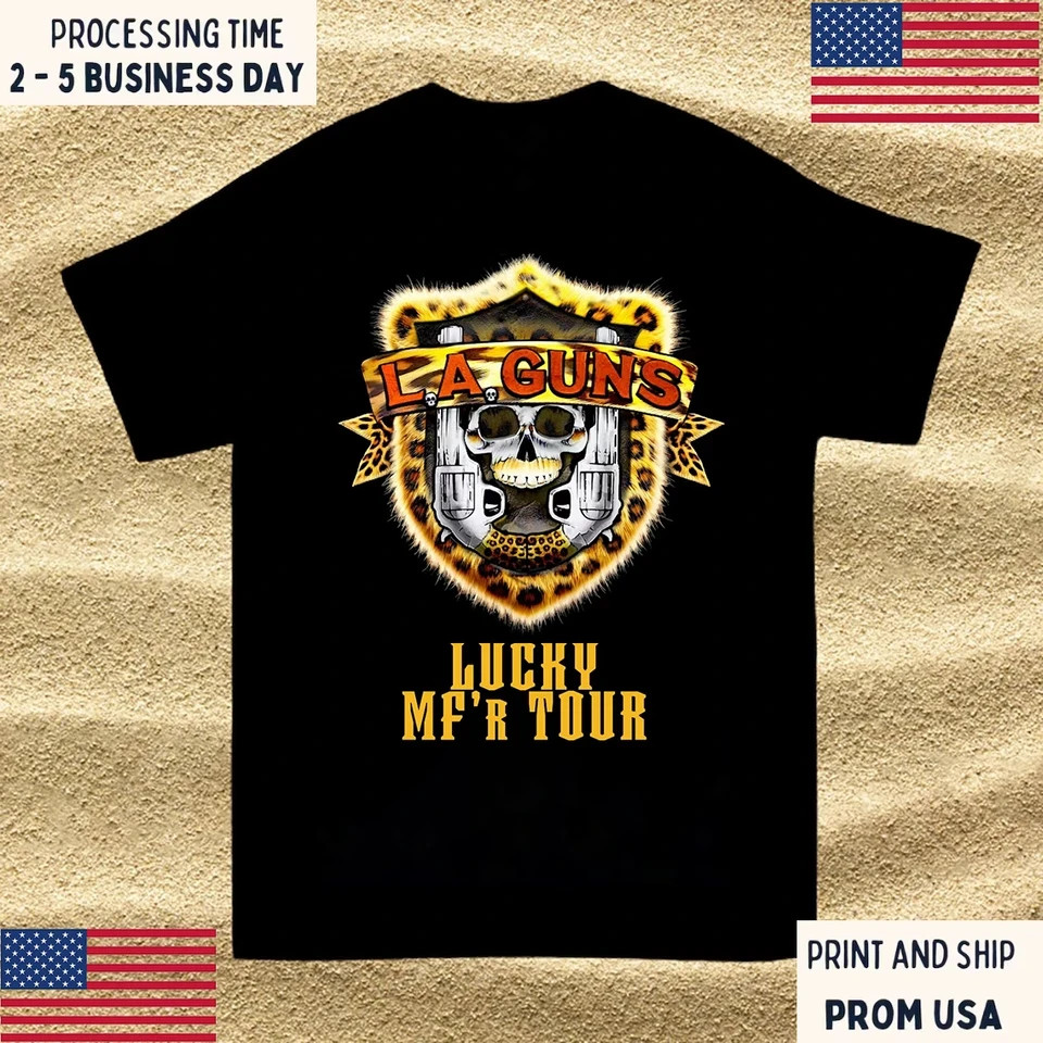 LA Guns Band Lucky MF Tour Front Print T Shirt Full Size S-5XL HRB875