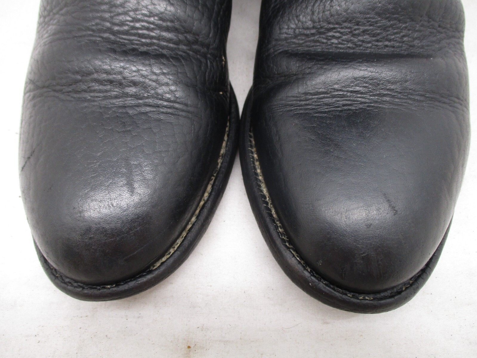Justin Classic Black Bullhide Leather Roper Style 3187 Cowboy Boots Mens Sz 8 D