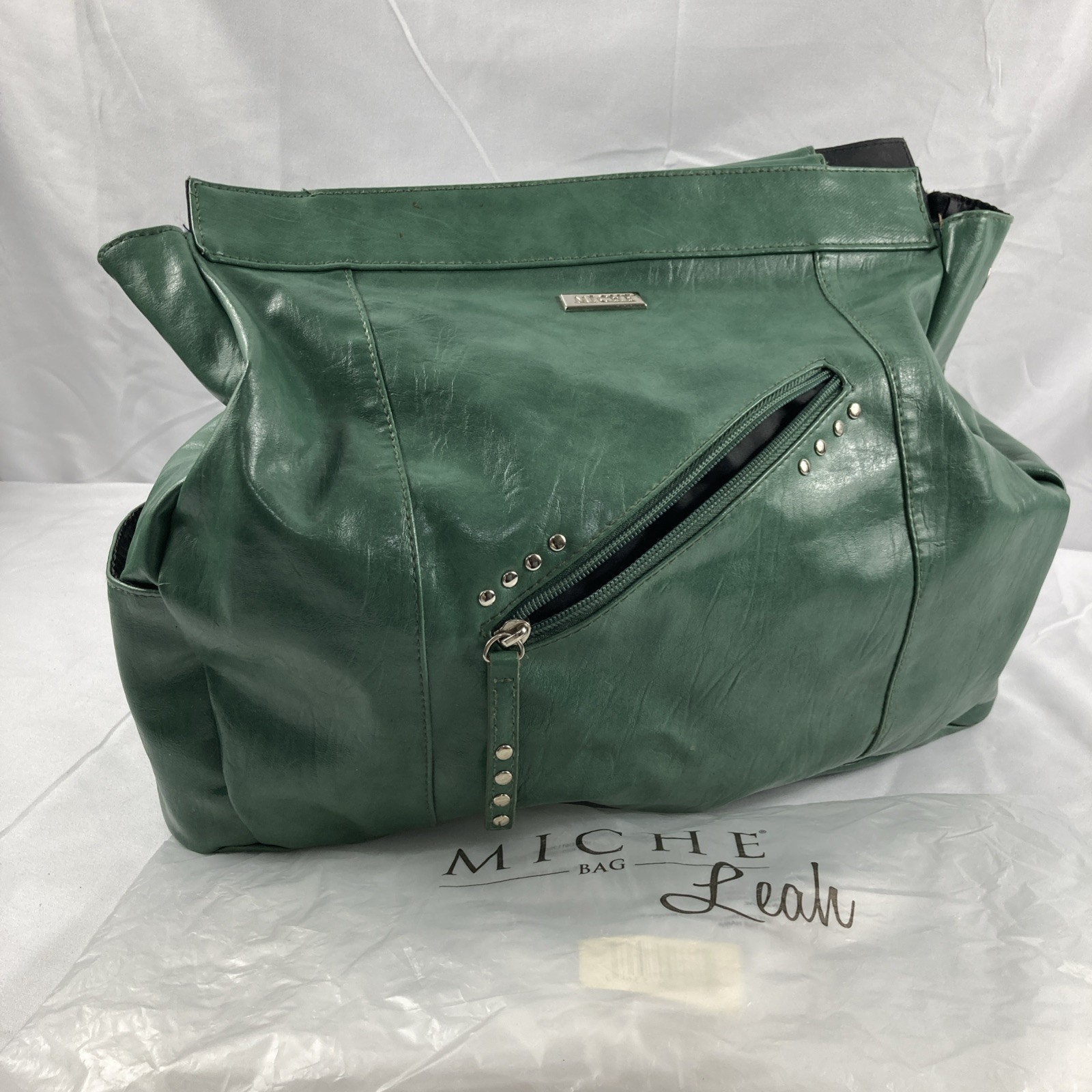 Leah Miche Bag Purse Shell Skirt Cover Prima Size December 2010 Green Zip Pocket