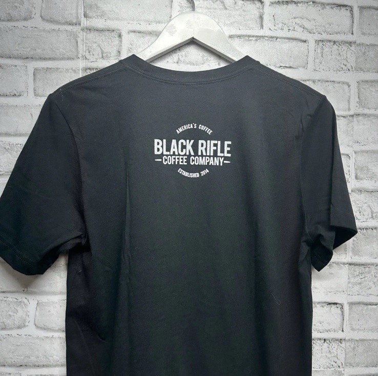 Black Rifle Coffee Company Men’s graphic T- Shirt Black Size Med “Trust Us”