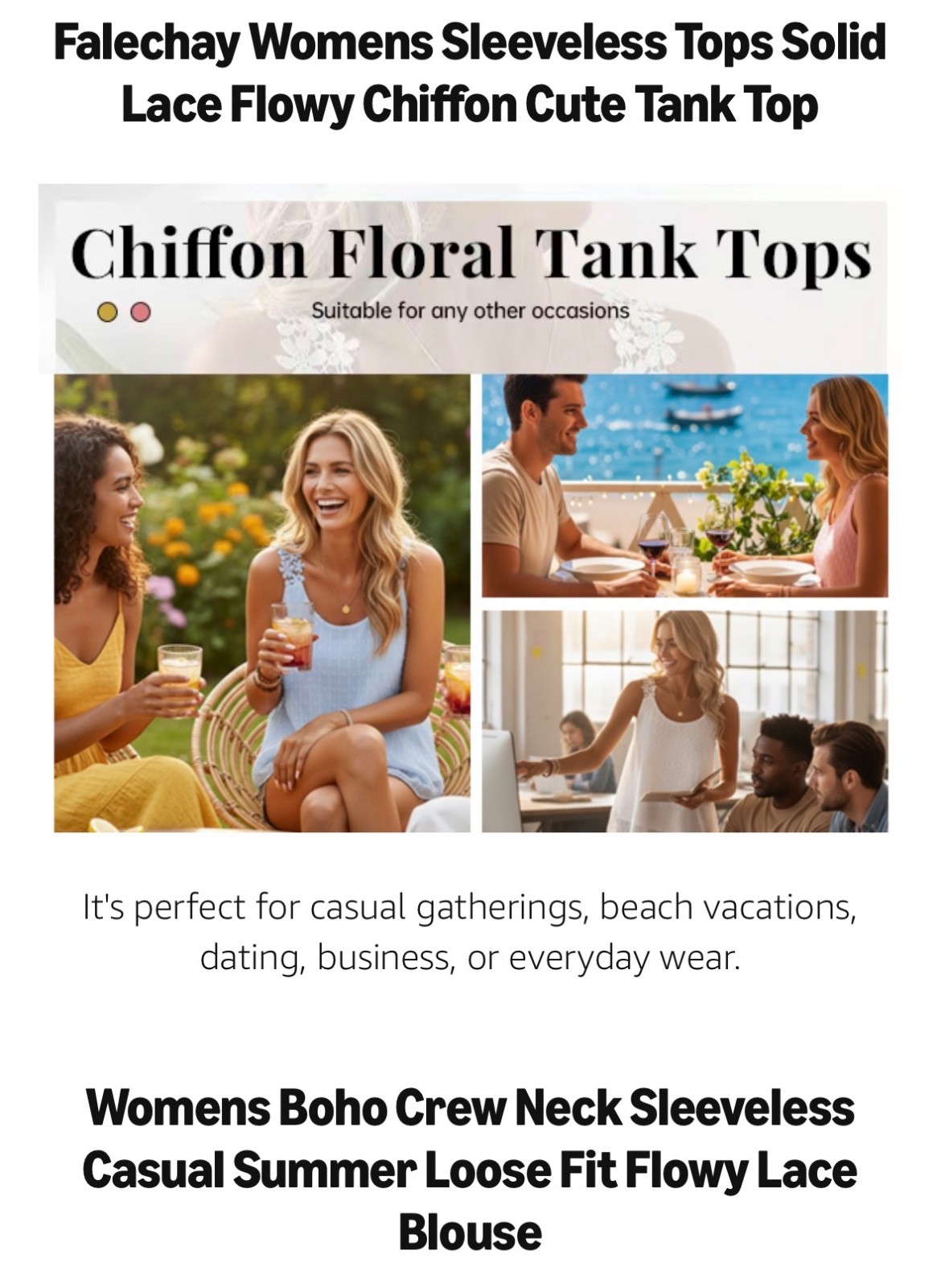 Womens Tank Tops Flowy Sleeveless Summer Boho Tank Top for Women New!