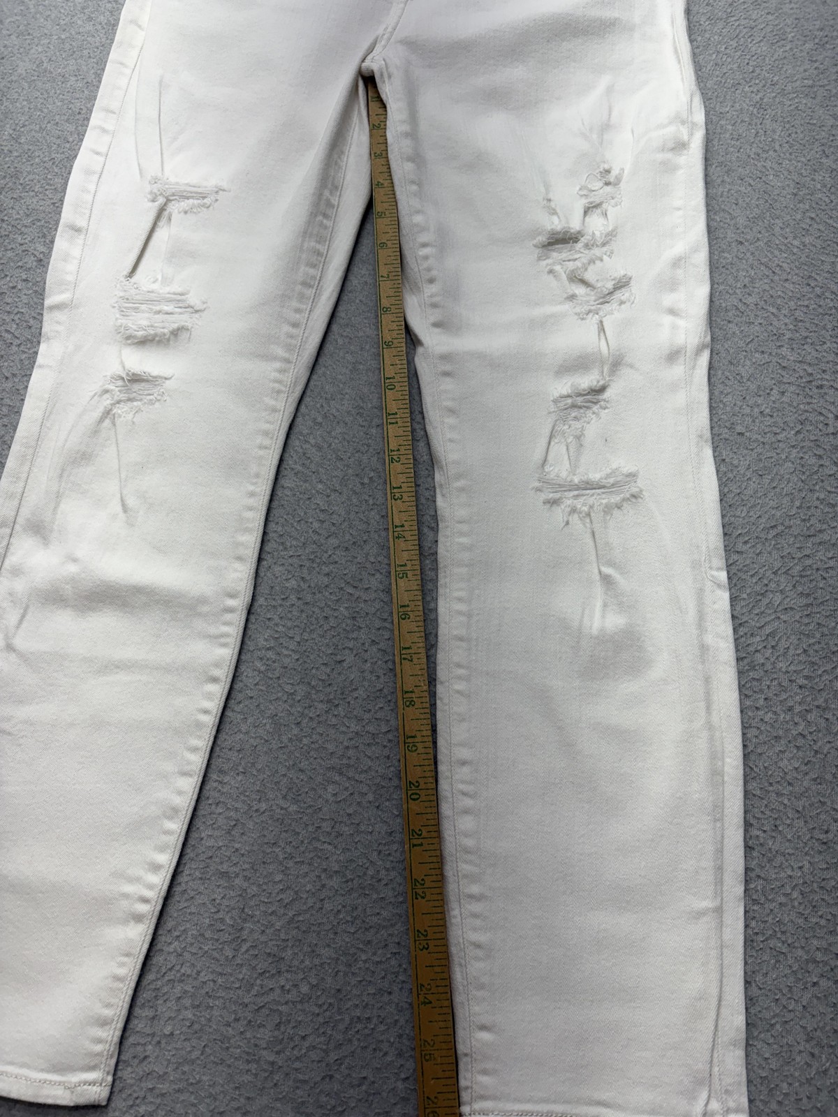 7 For All Mankind Womens Jeans 29×26 White High Waist Ankle Skinny Distressed