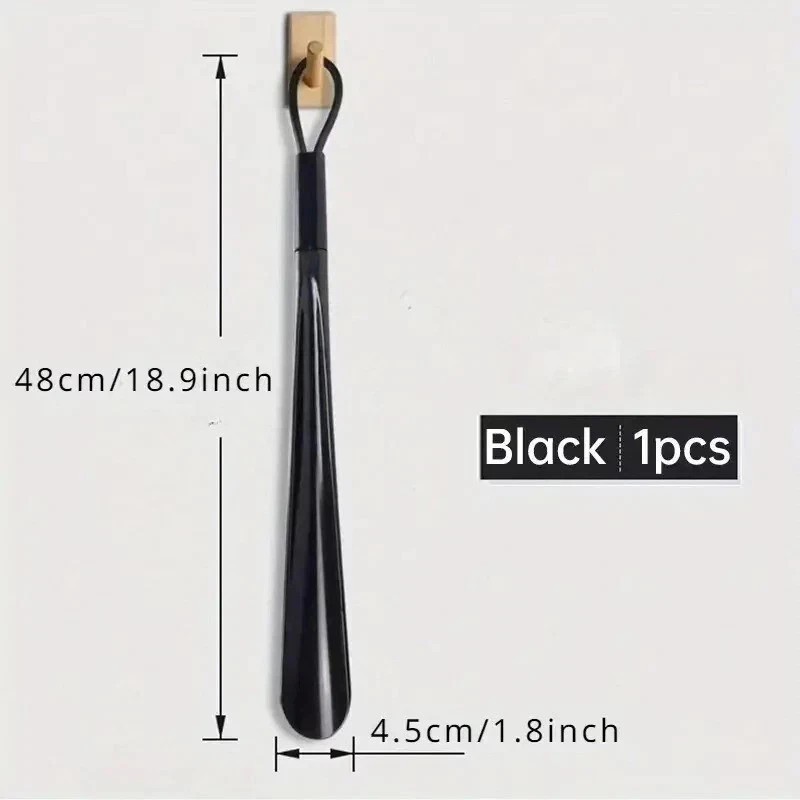 1PC Extra Long Flexible Plastic Shoe Horn – No Bending, Shoe Spoon, Color Black