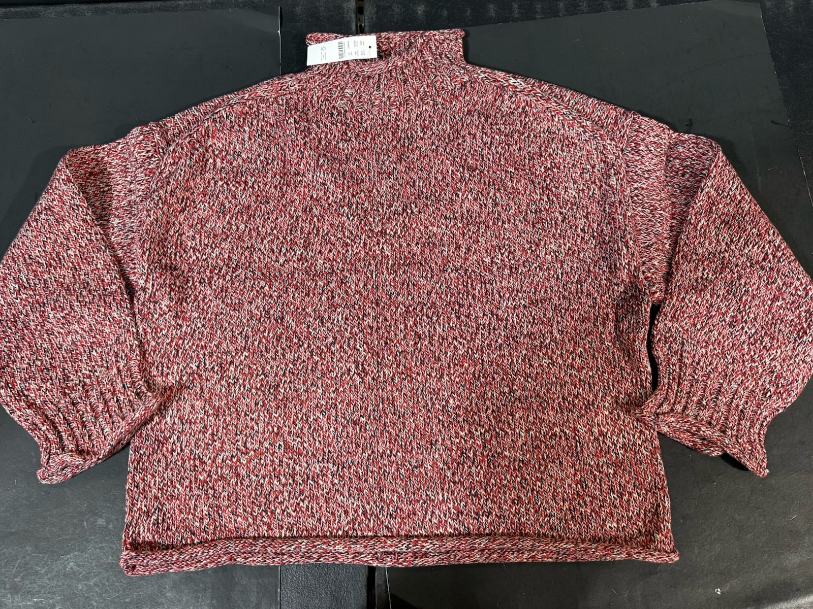 J.Crew Sz Medium 2025 Marled Rollneck Sweater in Red Ivory Blue NWT