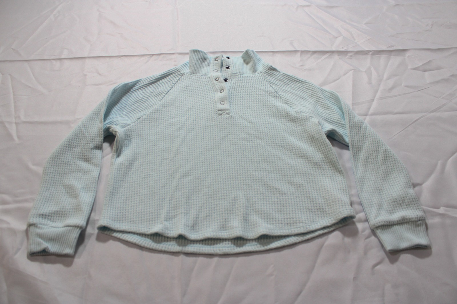 Old Navy Girl’s CozePlush Waffle-Knit Henley Top EH6 Blue Large (10-12) NWT