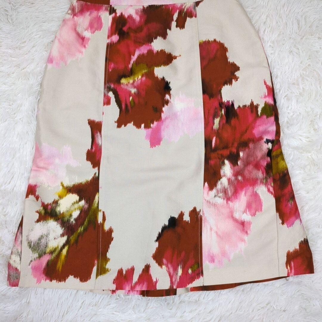 MaxMara Italian Silk Blend Floral Maxi Dress Womens XL Beige Authentic