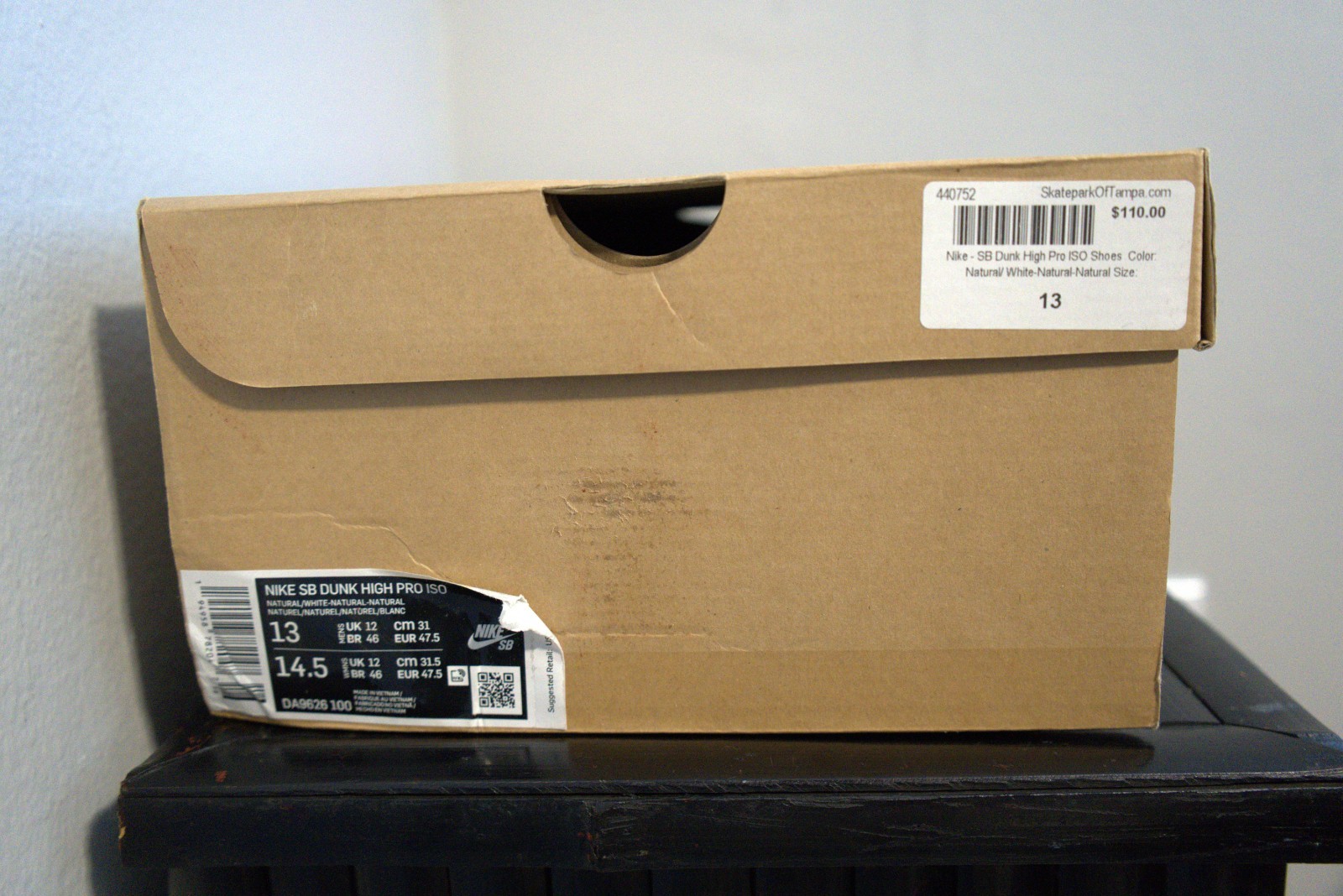 Size 13 – Nike Dunk Pro ISO SB High Unbleached Pack – Natural