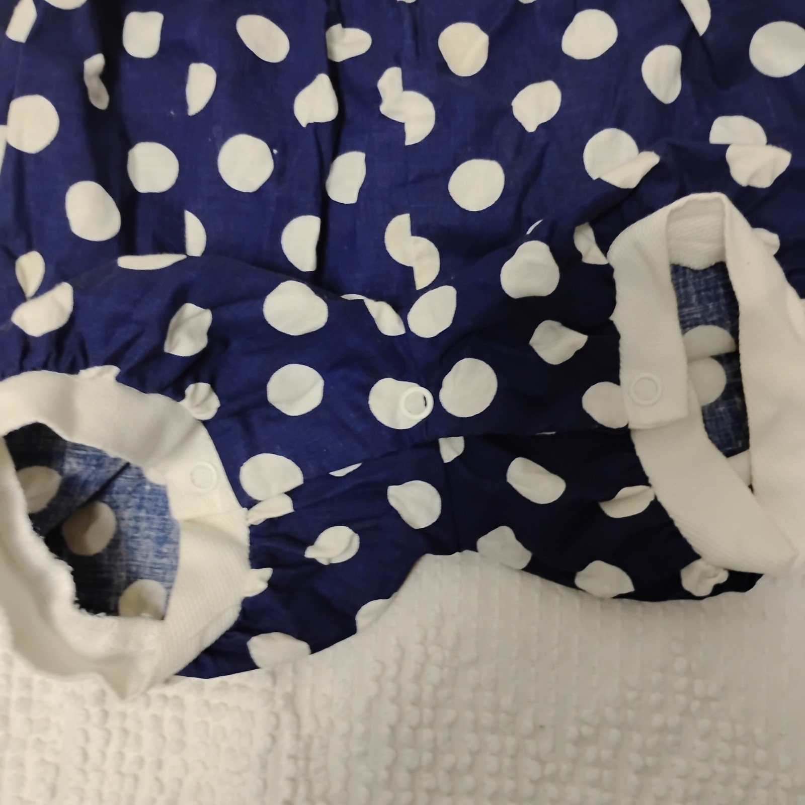 Vintage Blue Polka Dot Roanna Romper 18m Made In The USA