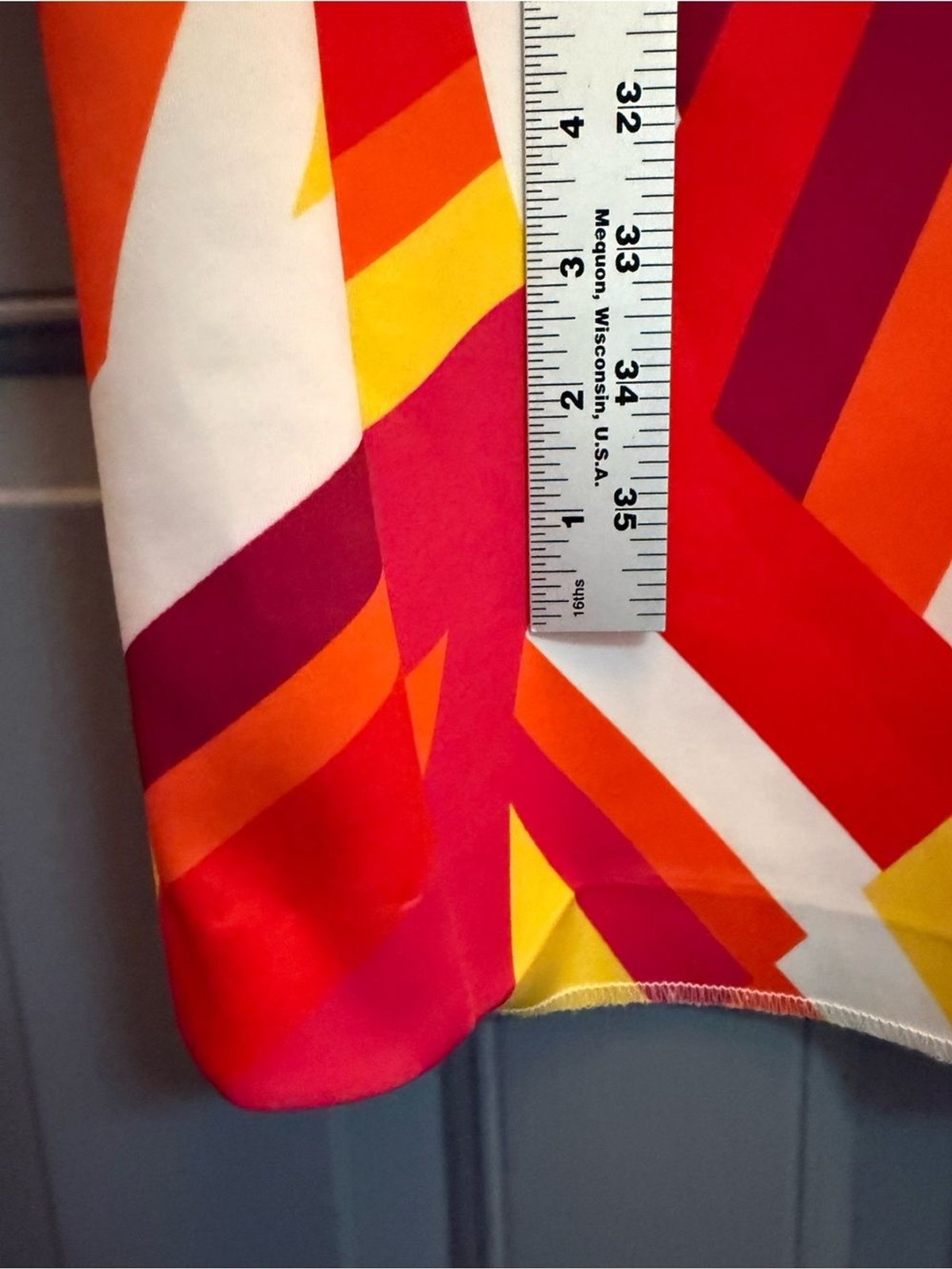 CalvinKlein geometric abstract sleeveless scuba dress (10) orange/yellow/red/wh