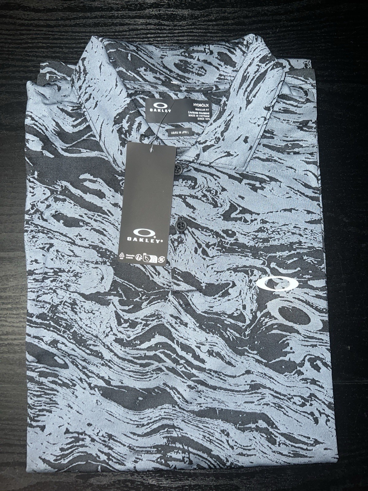 size:Medium🔥Oakley Duality Jacquard Golf Polo Hydrolix Moisture Managment UPF50