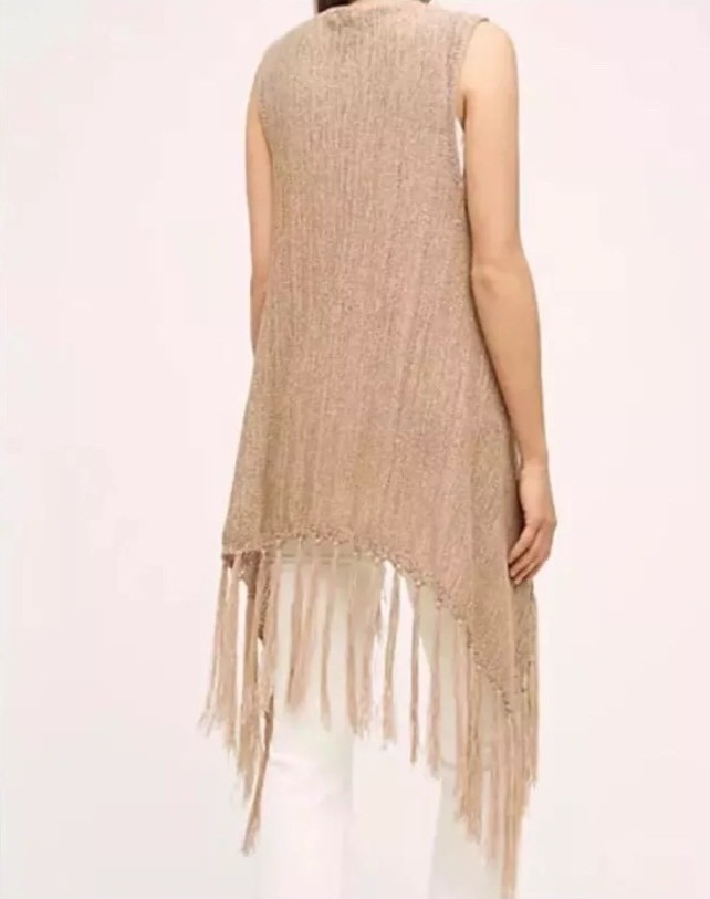 NEW Anthropologie Maritza Fringe Sweater Vest One Size XS S M L Evelyn K Z135-3