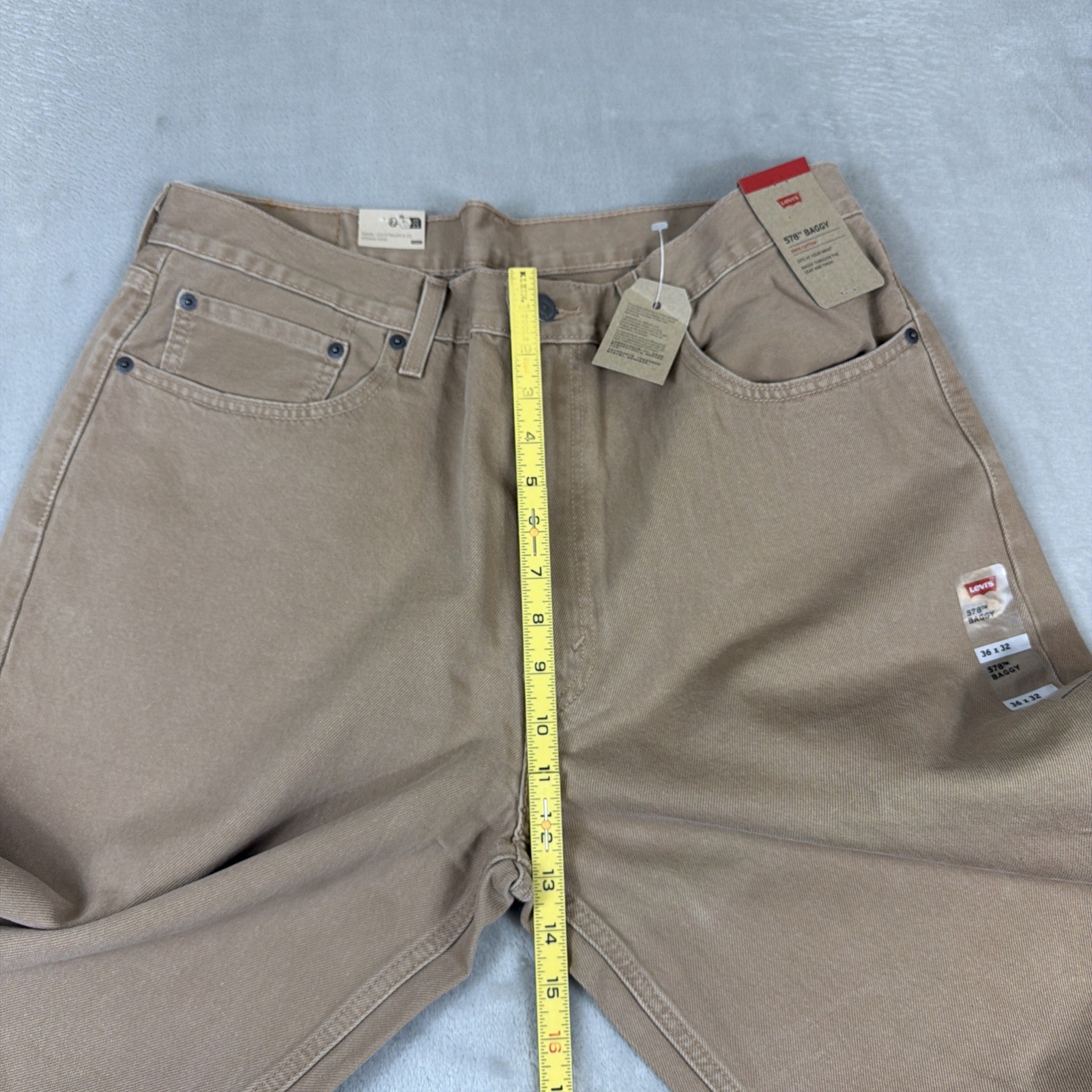 Levi’s 578 Baggy Denim Jeans Men’s Size 36×32 Tan/Khaki Cotton