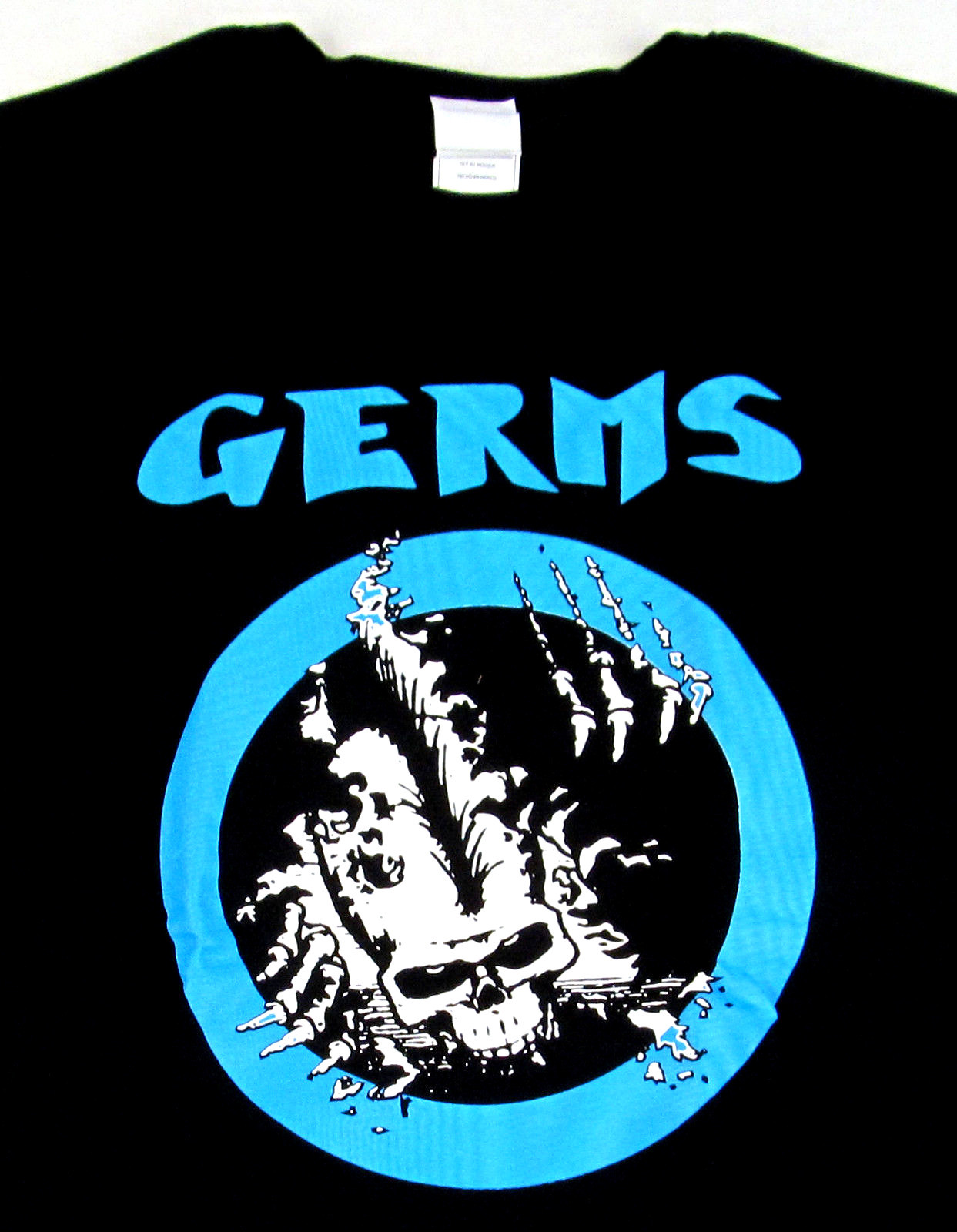 The GERMS T-shirt Punk Rock Skeleton Tee Adult Men’s Black New
