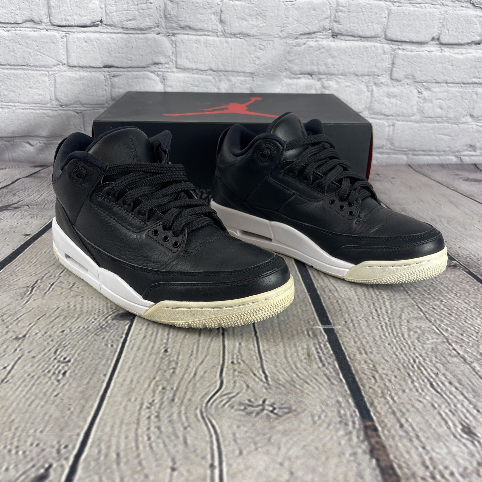 Jordan 3 Cyber Monday WITH BOX – Leather Black & White AJ3 Retro 2016 Size 8