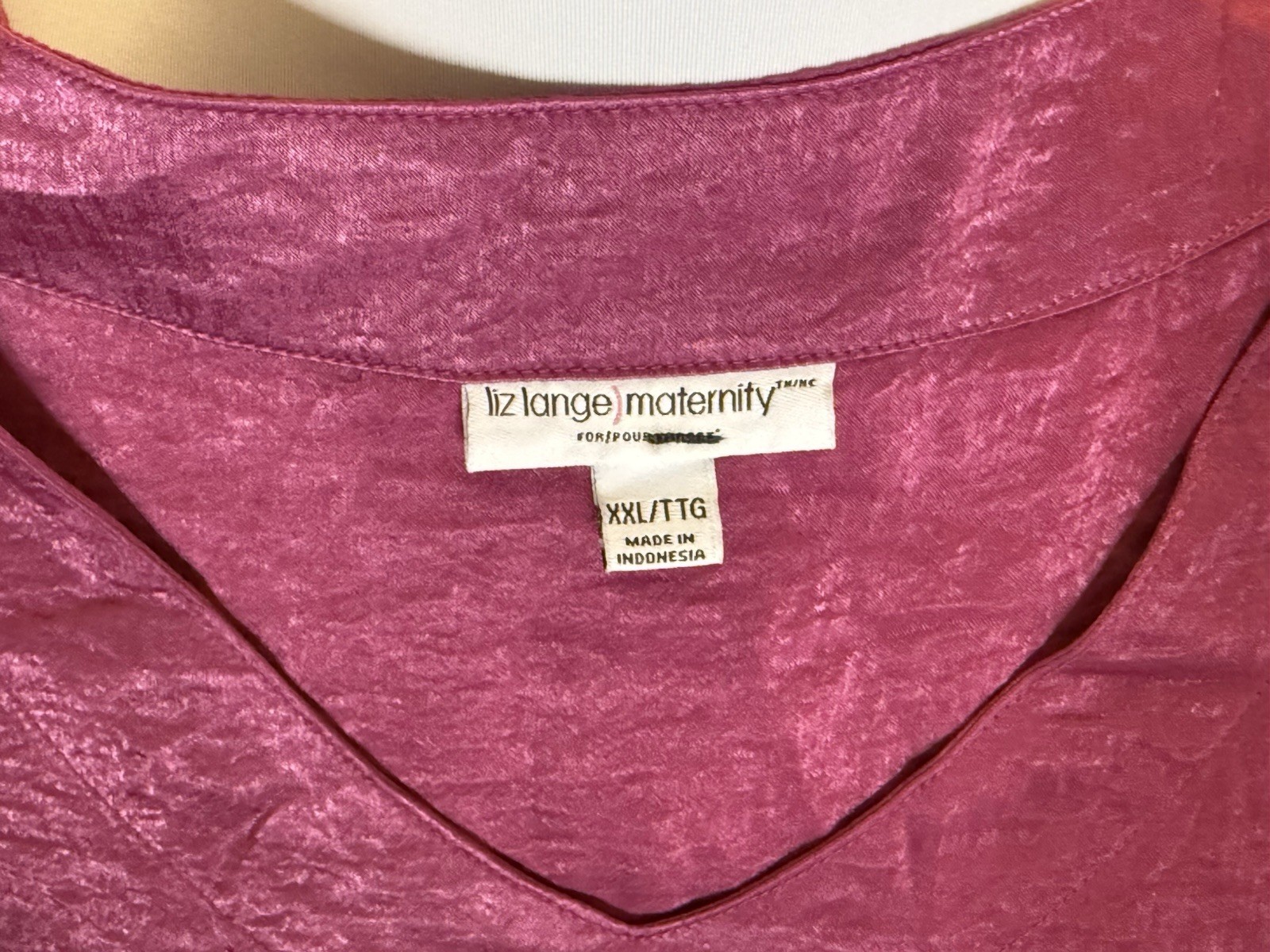 Liz Lange Maternity XXL pink empire waist cinch blouse spring summer