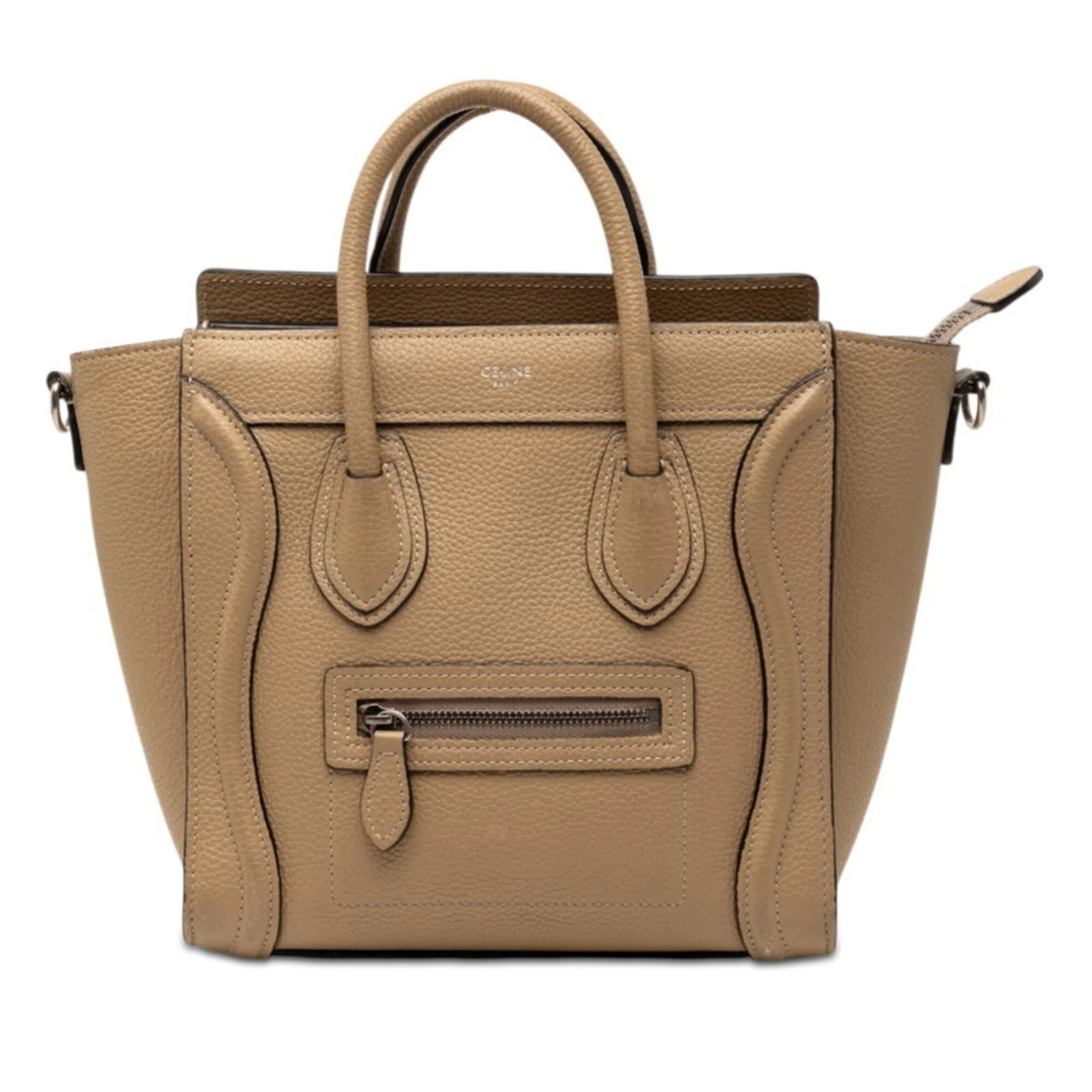Celine Luggage Nano Shopper Handbag, Beige Leather, Women’s CELINE GZl1h8bj