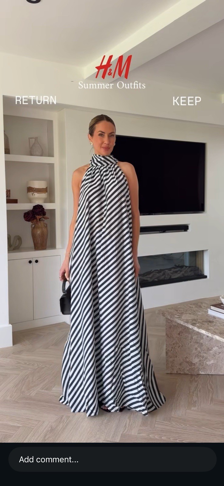 NWT H&M T-Detail A-Line Dress Voluminous Runs Big Sizes: S M L