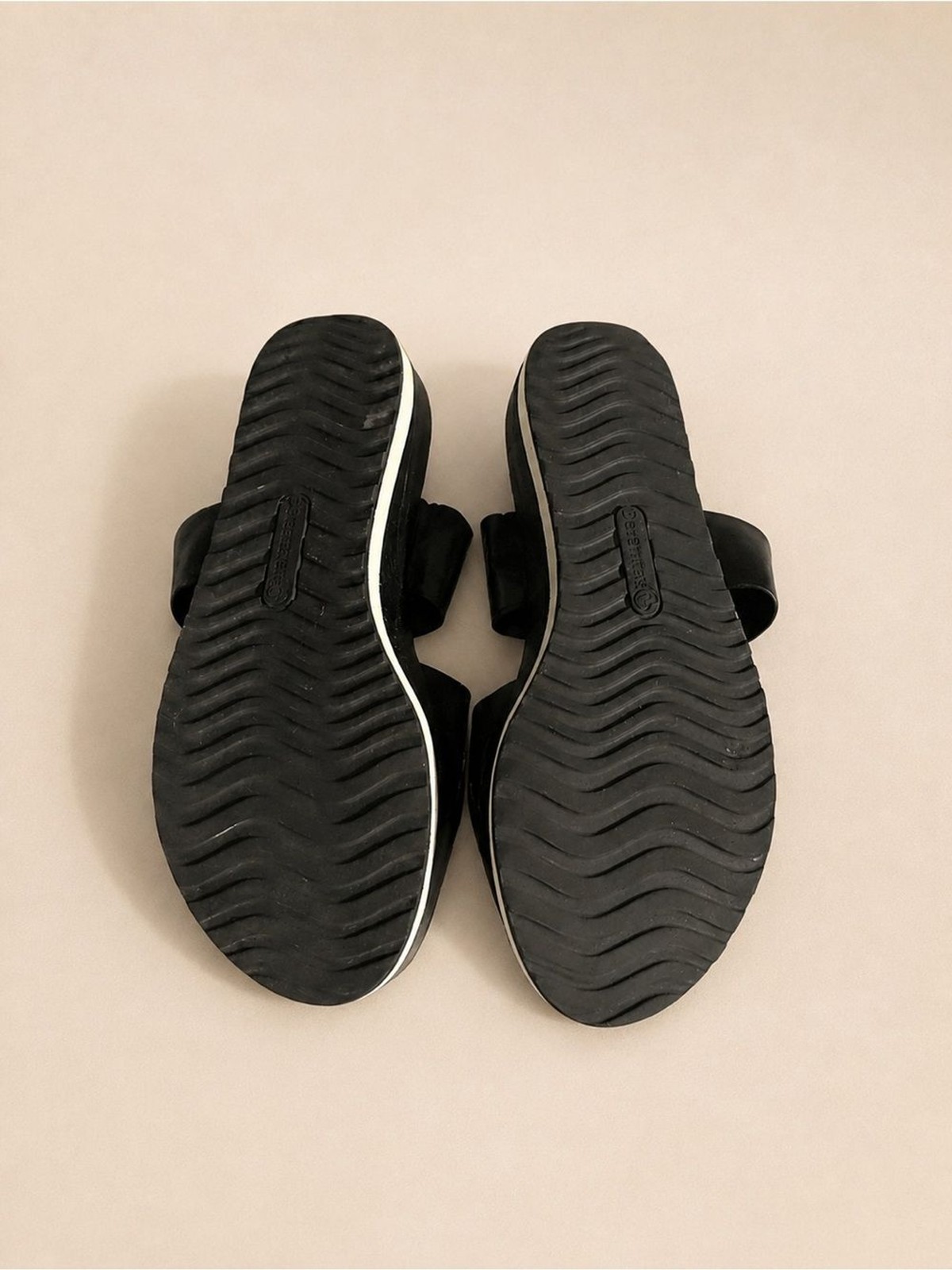 Black Platform Slide Sandals Comfort Wedge Slides 7.5 Size