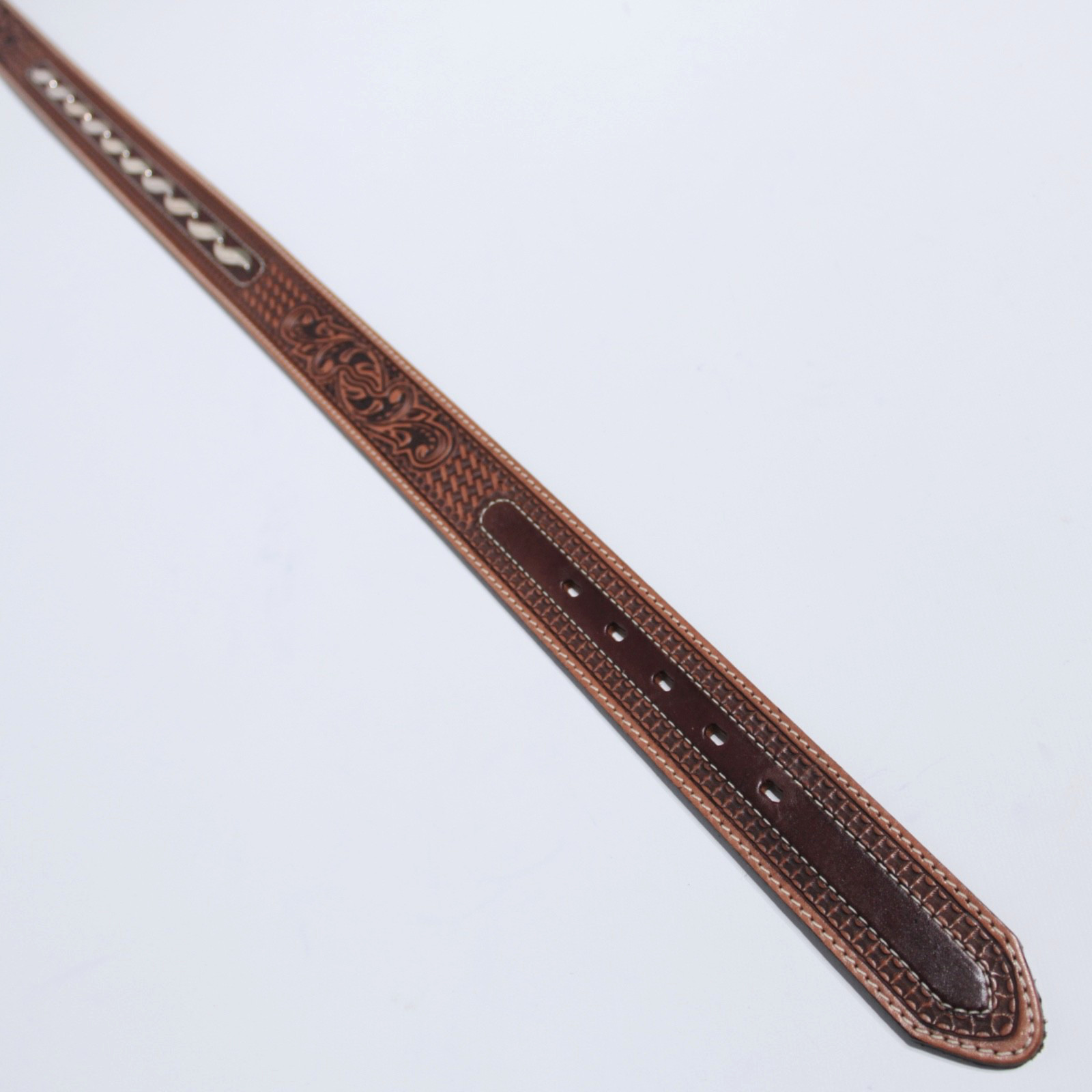NWT Tony Lama Made in USA Brown Leather Western Belt Men Size 36 (44″ x 1.5″)