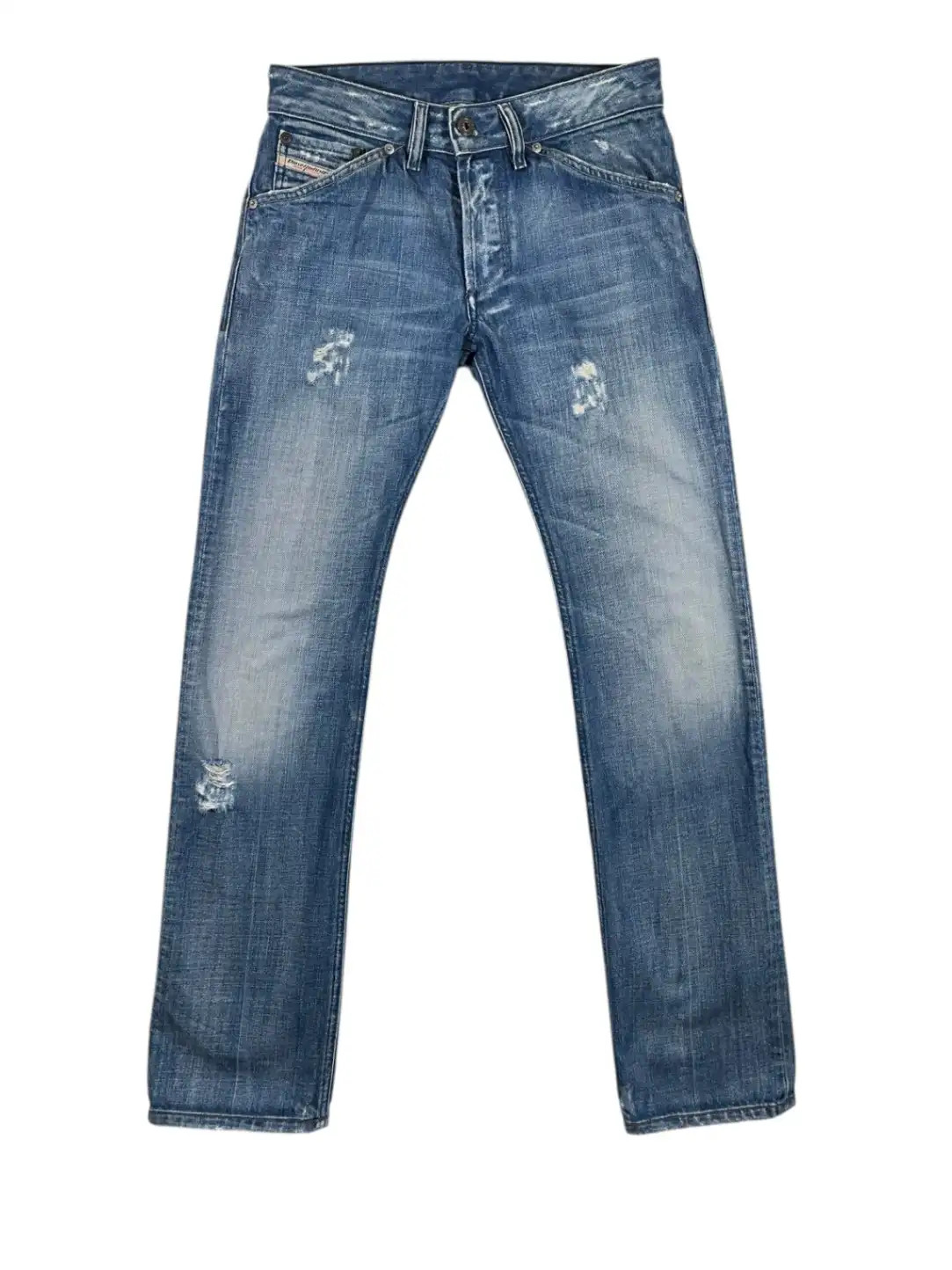 Diesel Industry Jeans W26 L33 Blue Denim Oversized Low Waist Distressed