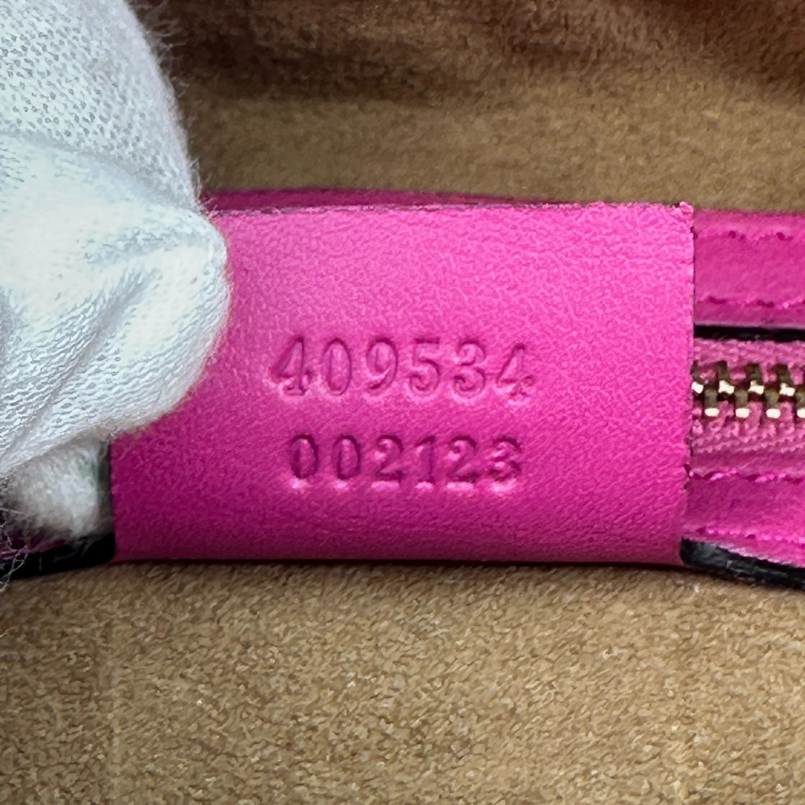 Gucci GG Supreme Monogram 2 Way Purse Bag Tote Pink