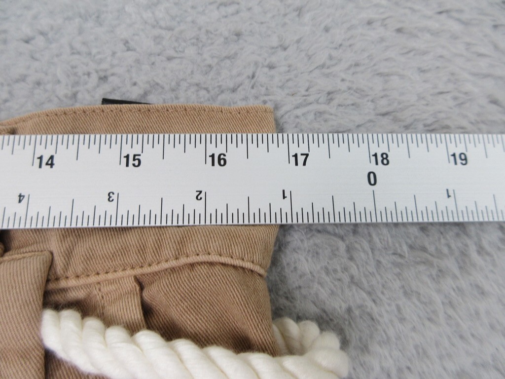 Blank NYC Pants Womens L Tan Paperbag Waist Rope Belt Coastal Beachy Boho Casual