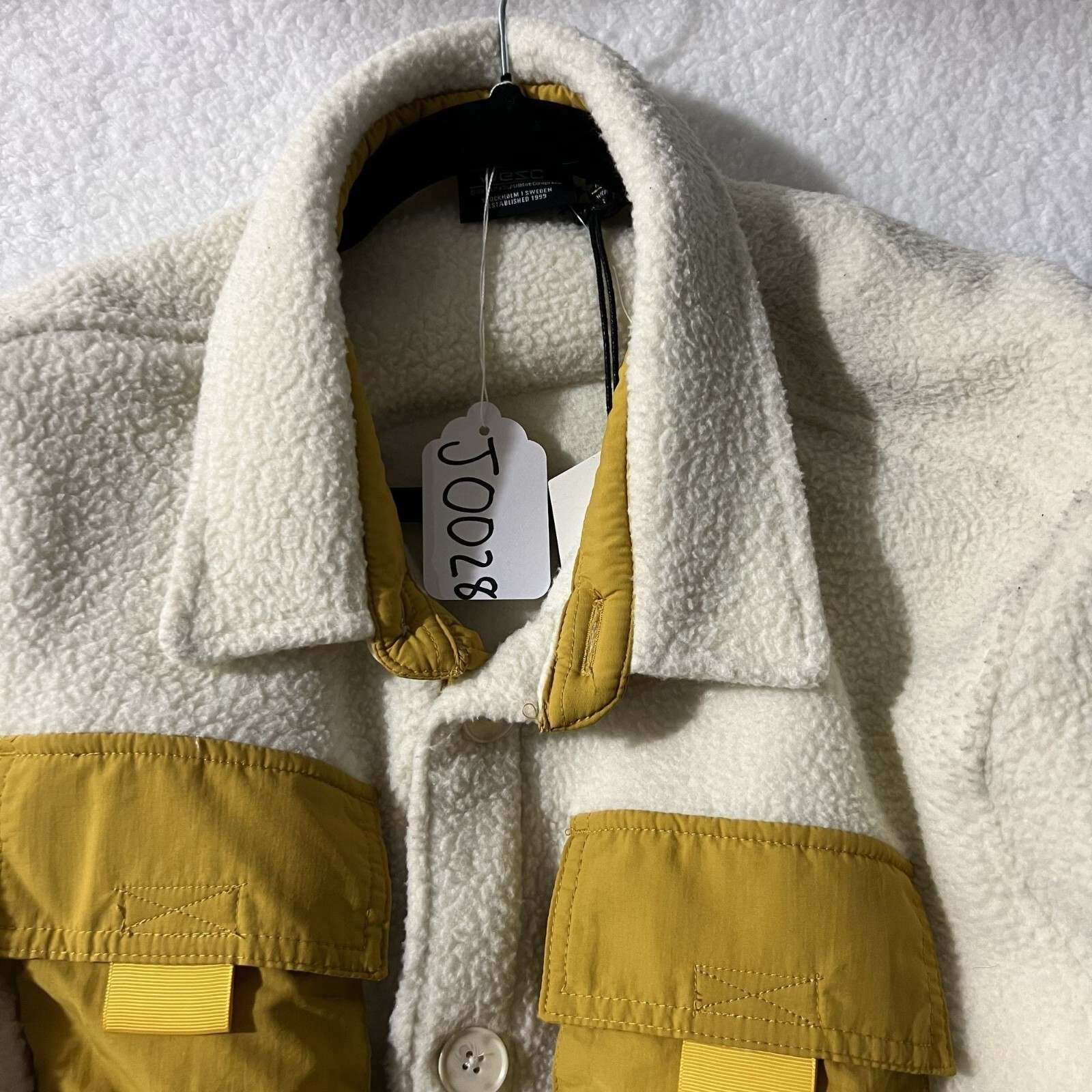 WESC NWT Sweden Sherpa Cargo Shacket Unisex XL / XXL Colorblock Overshirt Jacket