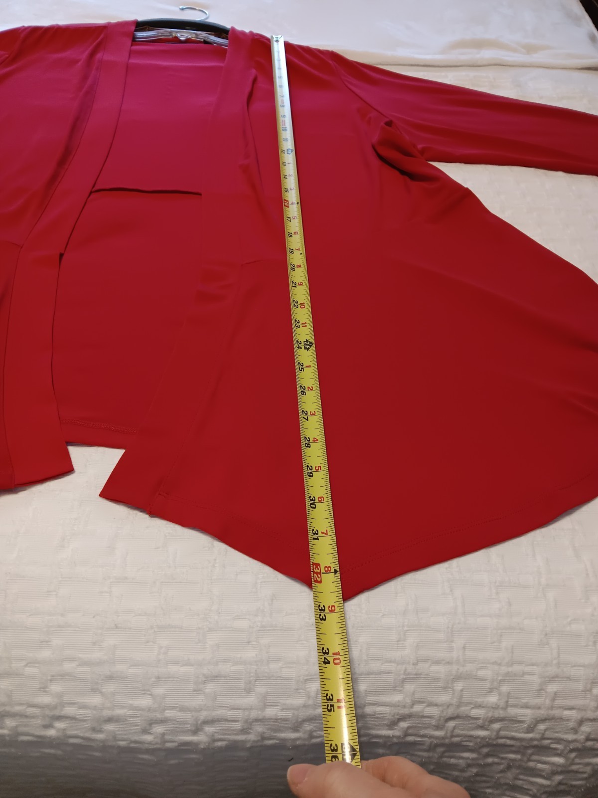 Nice! Susan Graver Liquid Knit RED SZ 3X open no Closure cardigan Swing Jacket