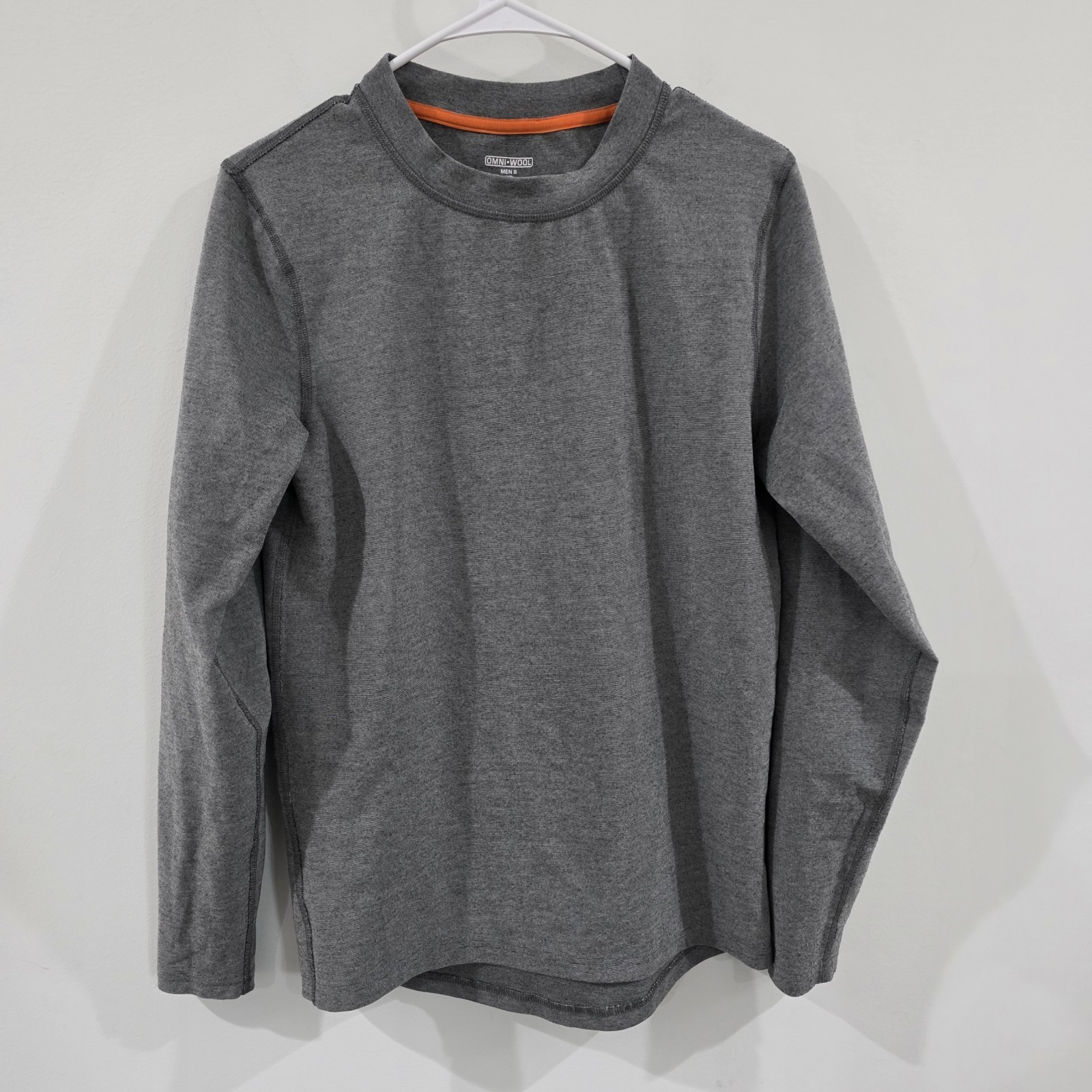 Omni Wool Mens Base Layer Shirt Size Medium Gray Outdoor Hiking Athleisure